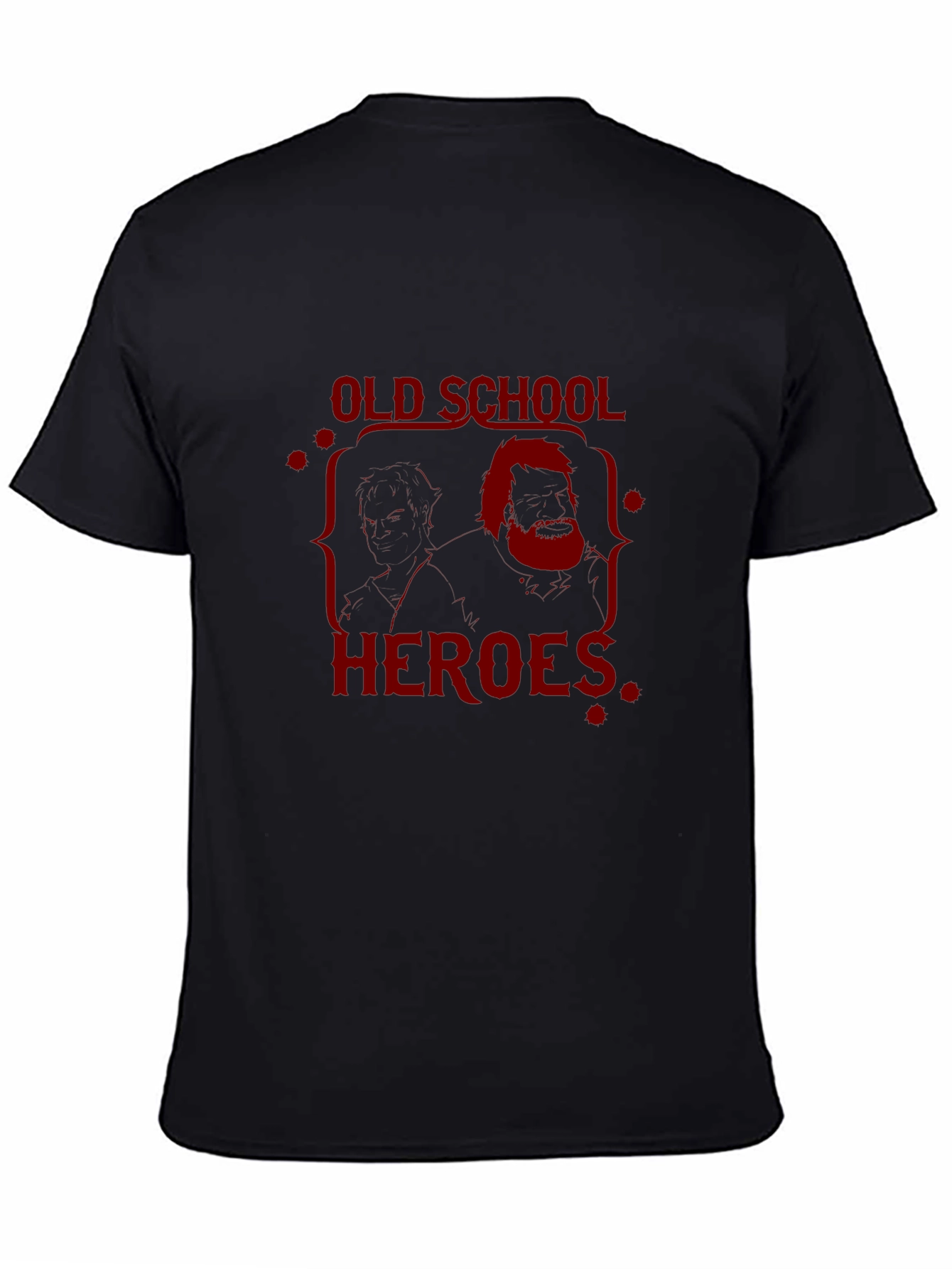 Old School Heroes Graphic Print T-Shirt