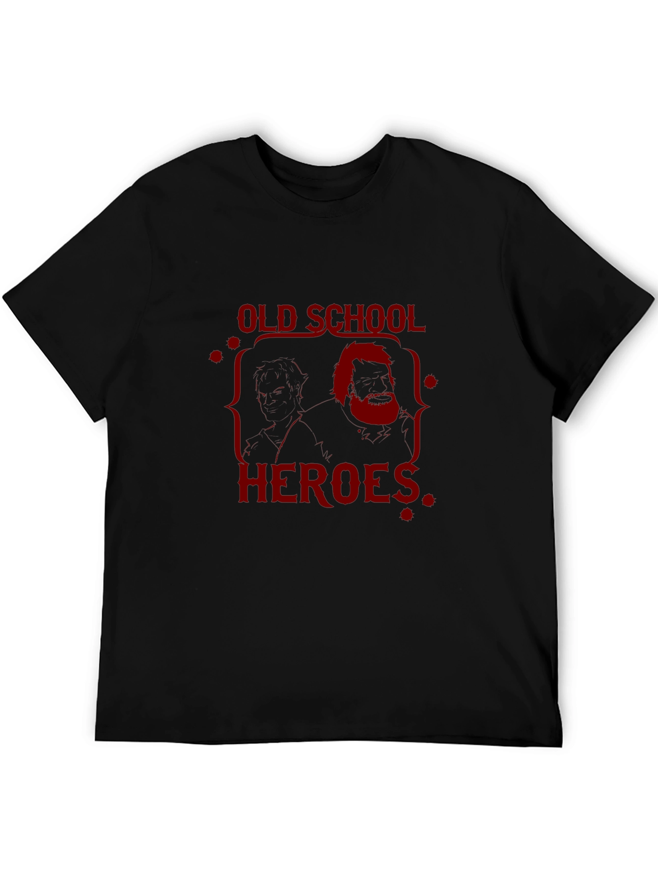 Old School Heroes Graphic Print T-Shirt