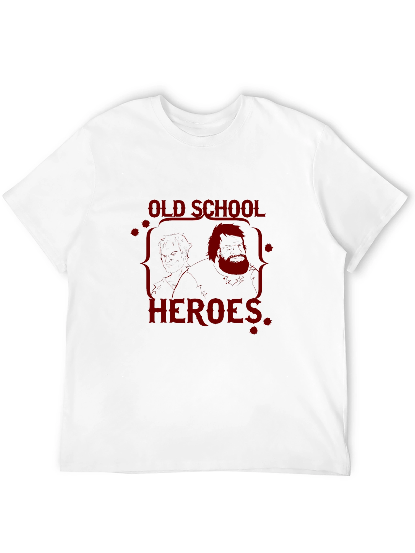 Old School Heroes Graphic Print T-Shirt