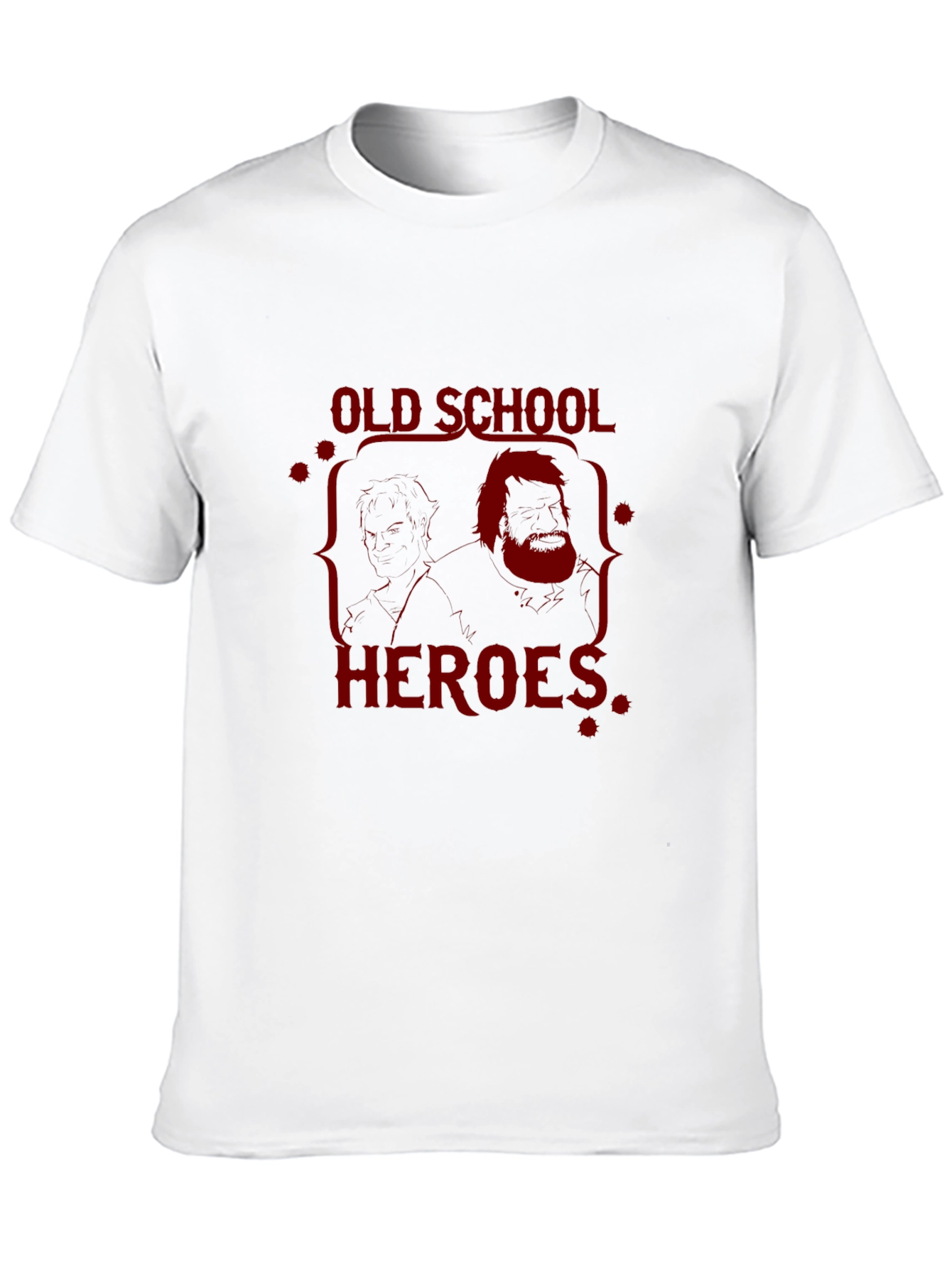 Old School Heroes Graphic Print T-Shirt