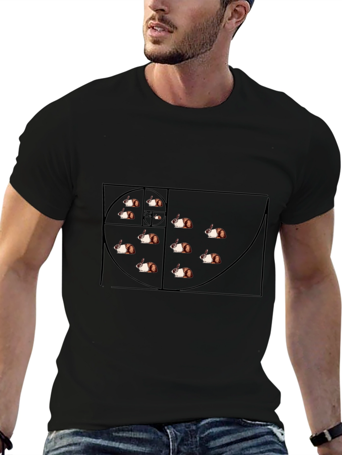 Fibonacci Guinea Pig T-Shirt - Spiraling Style