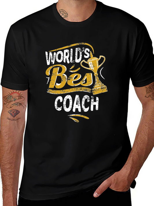 Worlds Best Coach Graphic T-Shirt - Black