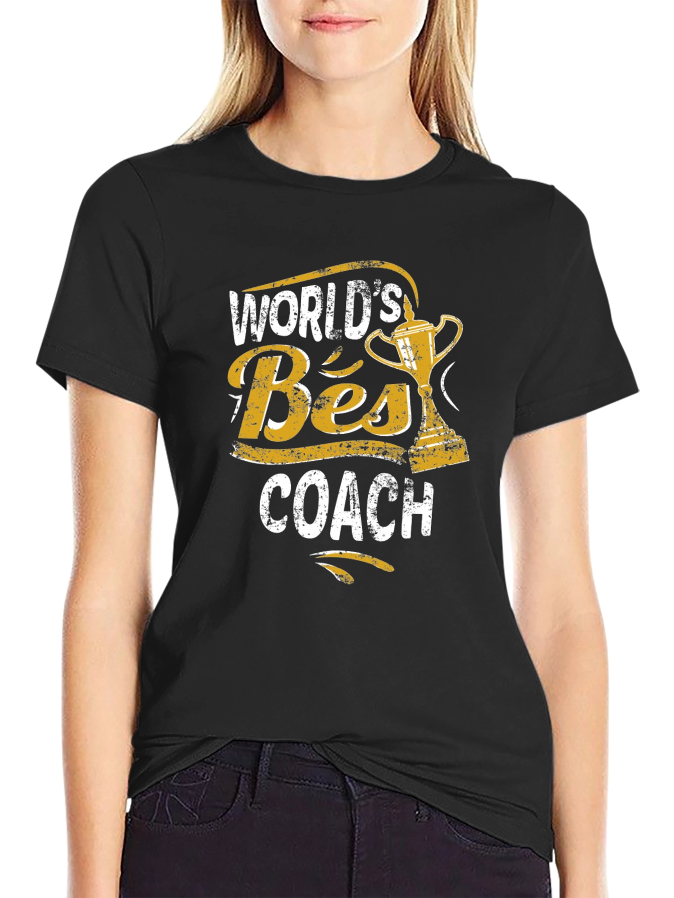 Worlds Best Coach Graphic T-Shirt - Black