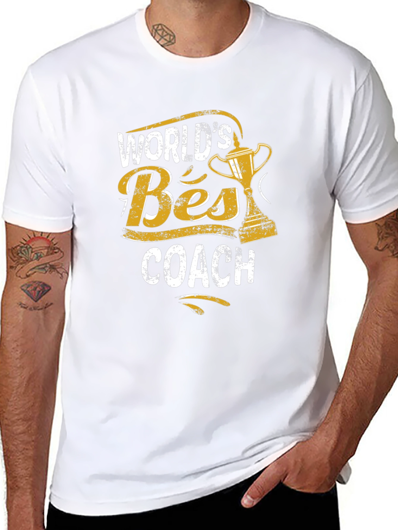 Worlds Best Coach Graphic T-Shirt - Black