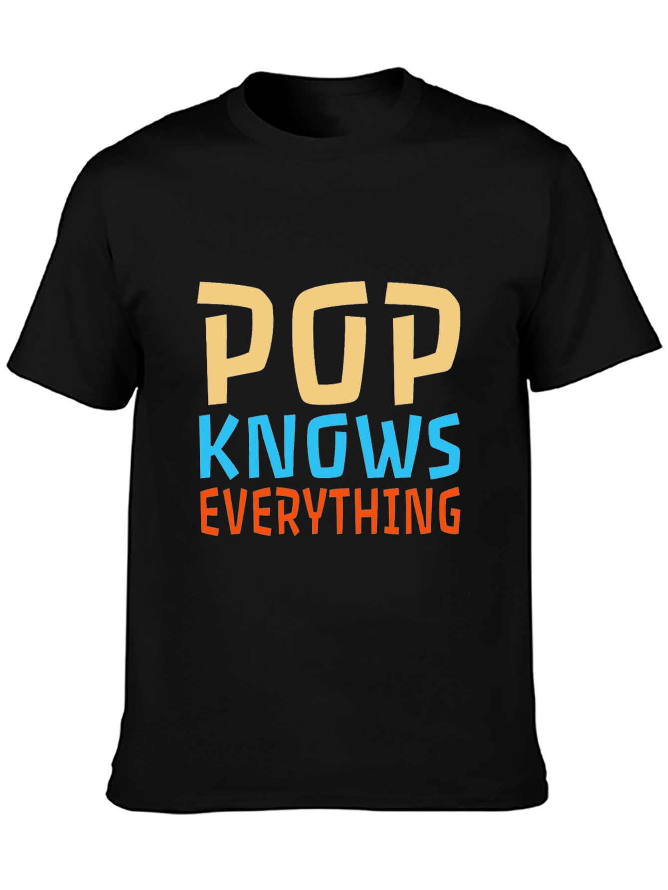 Pop Knows Everything Black Graphic T-Shirt