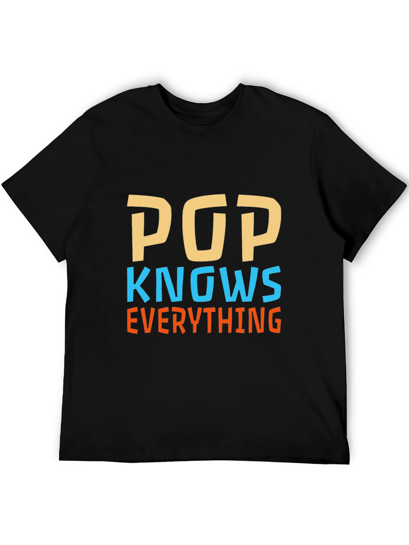 Pop Knows Everything Black Graphic T-Shirt