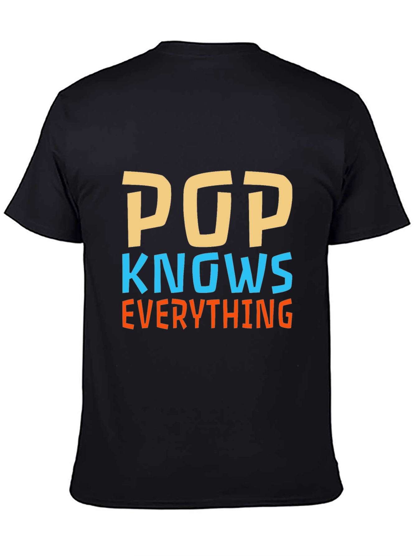 Pop Knows Everything Black Graphic T-Shirt