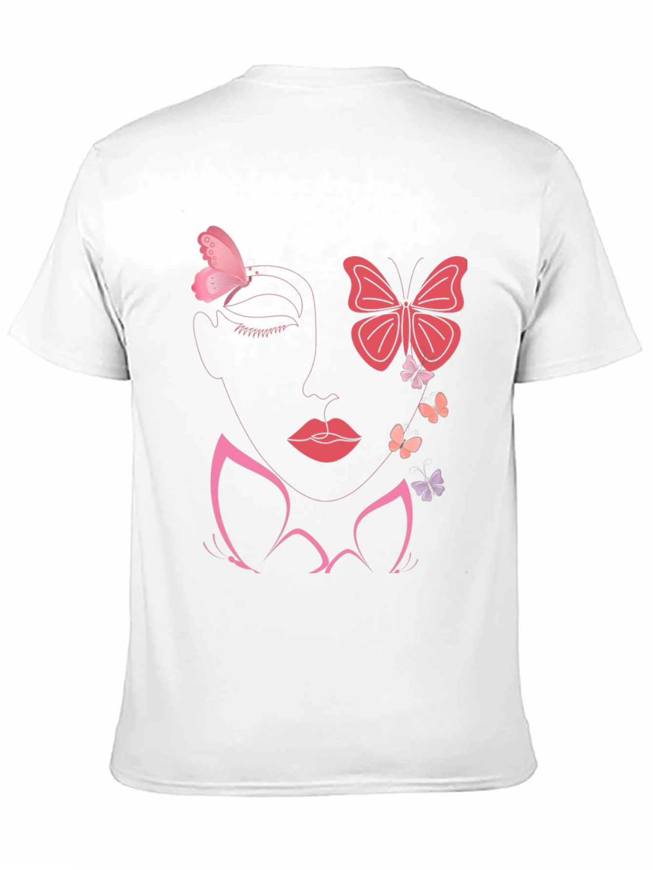 Butterfly Face Graphic Tee - Stylish Black T-Shirt