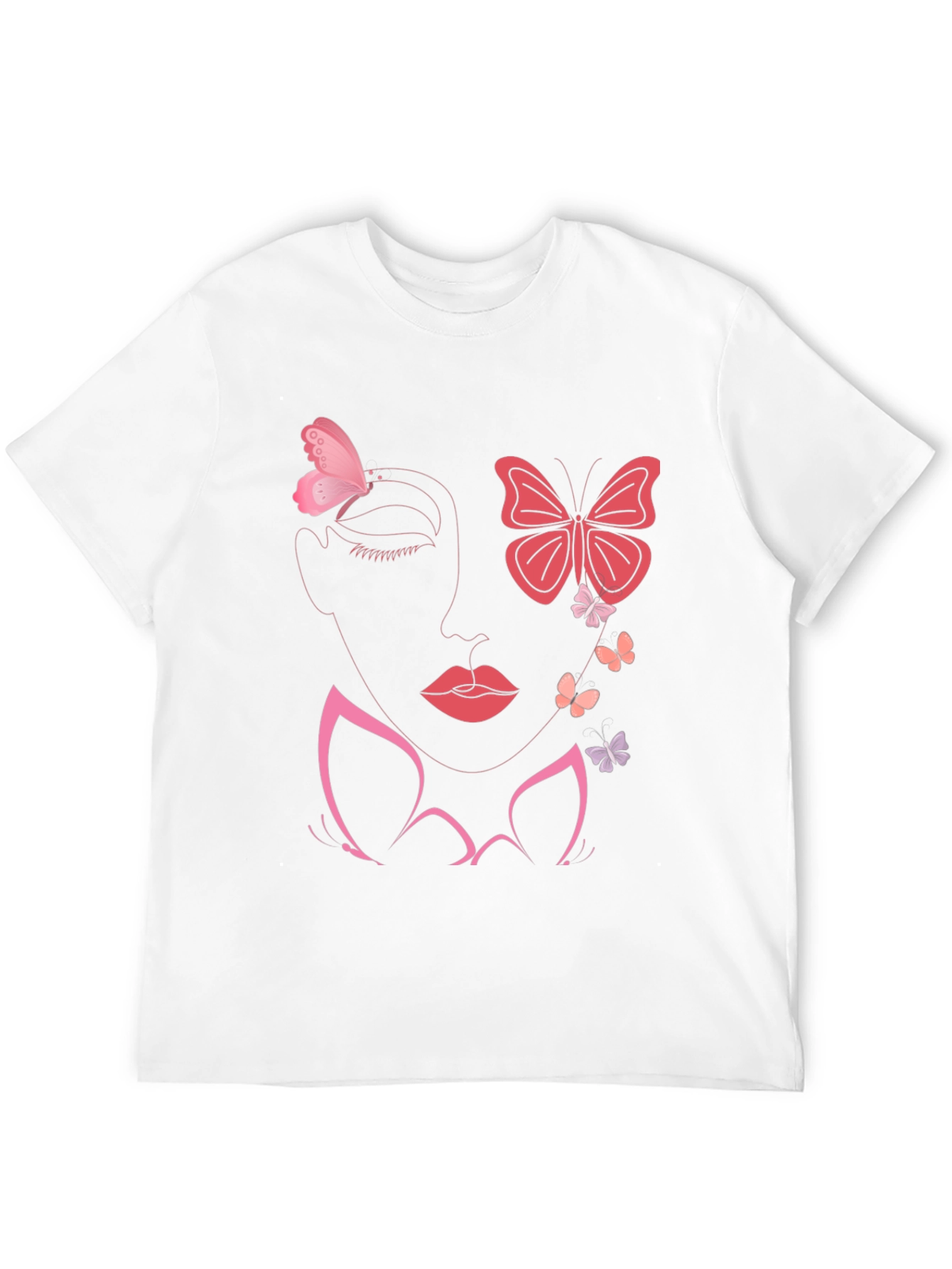 Butterfly Face Graphic Tee - Stylish Black T-Shirt