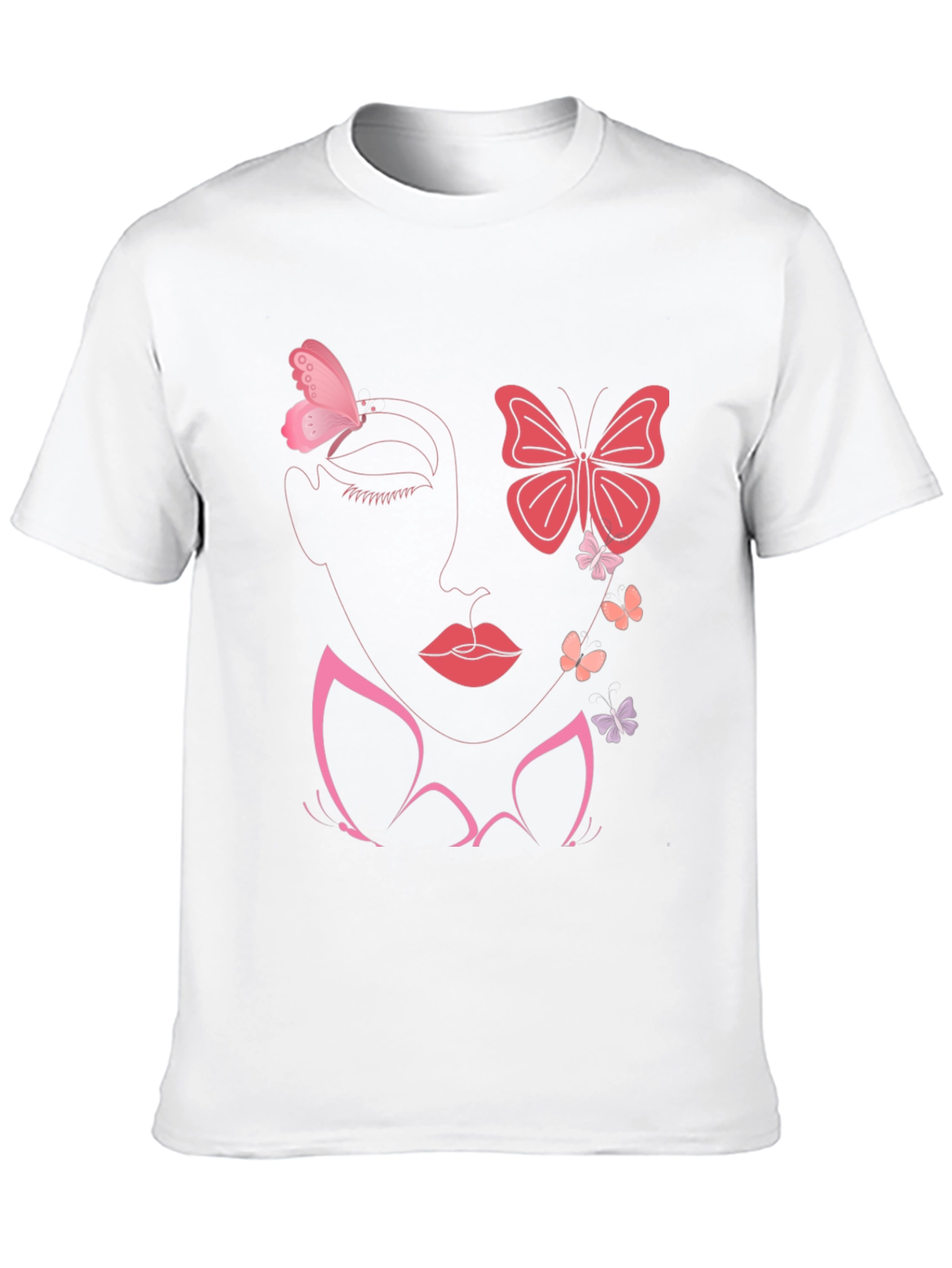 Butterfly Face Graphic Tee - Stylish Black T-Shirt