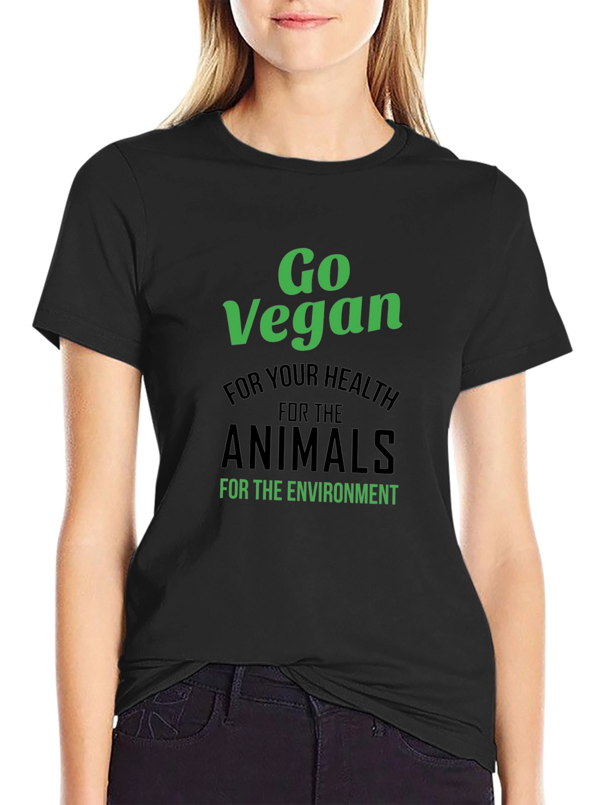 Go Vegan T-Shirt - Health Animals Environment