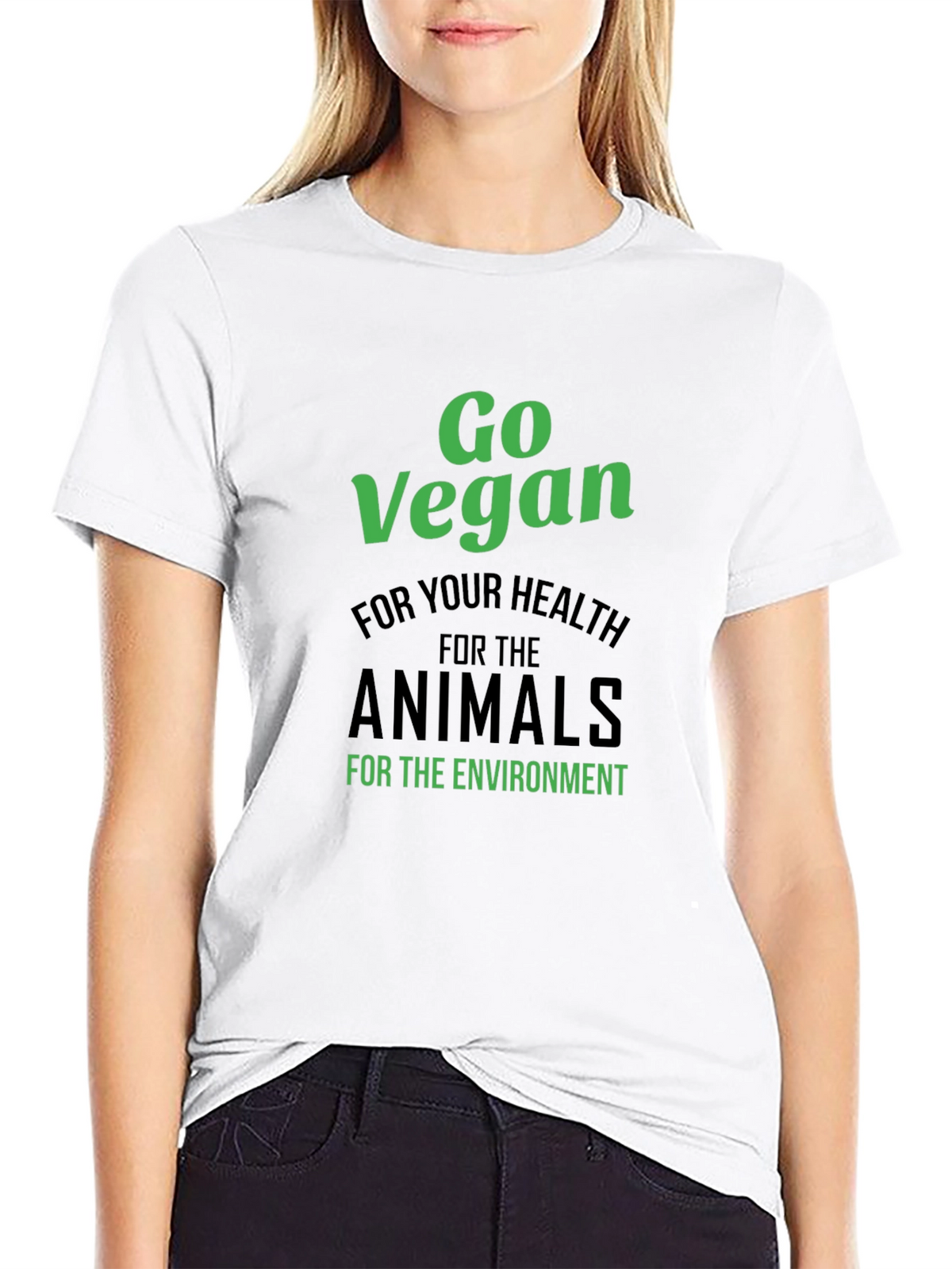Go Vegan T-Shirt - Health Animals Environment
