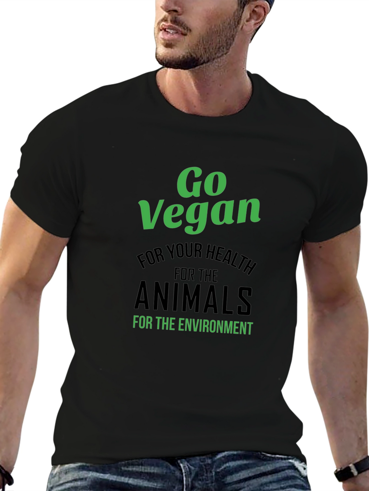 Go Vegan T-Shirt - Health Animals Environment