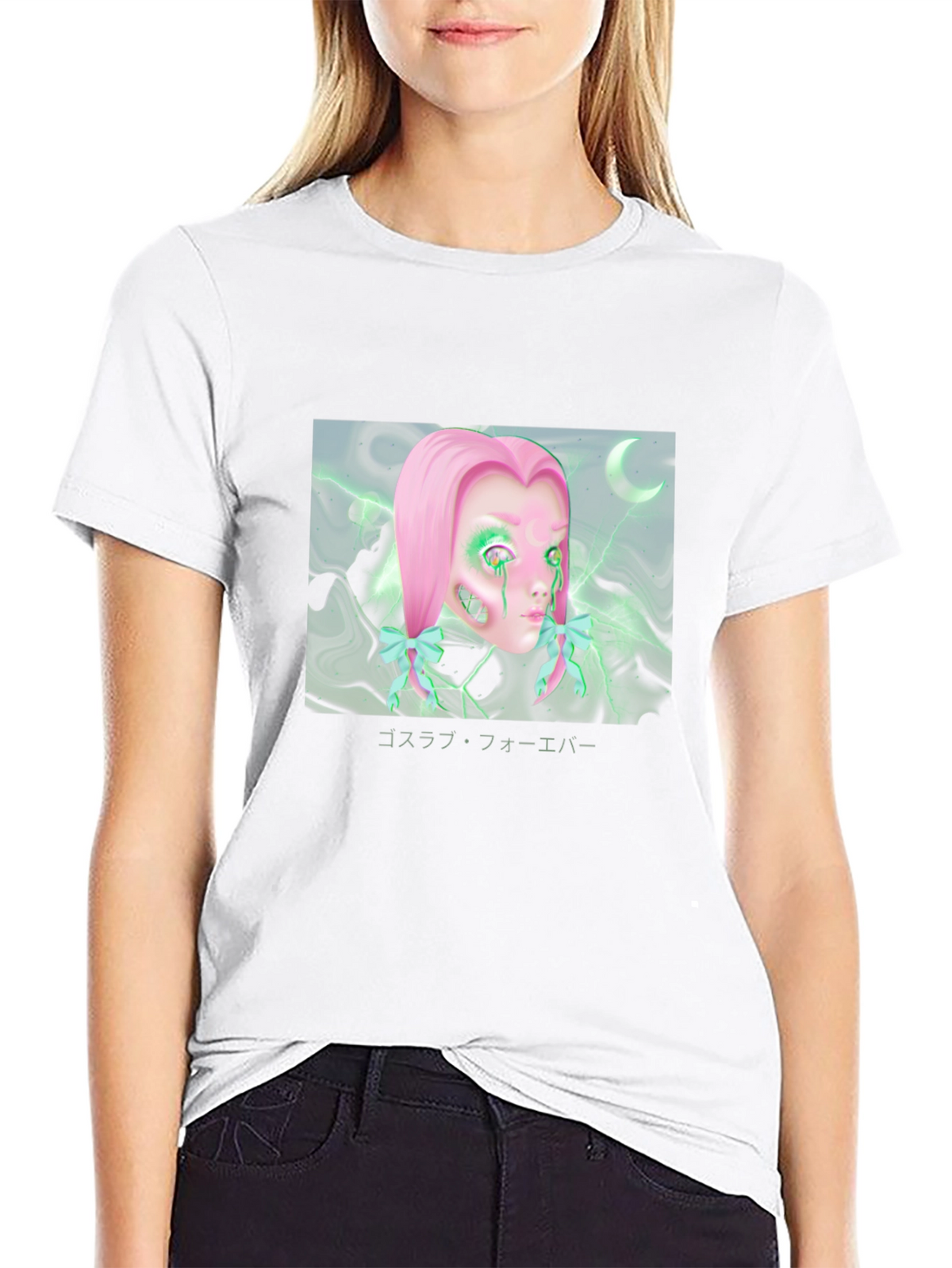 Goth Aesthetic T-Shirt with Doll Graphic