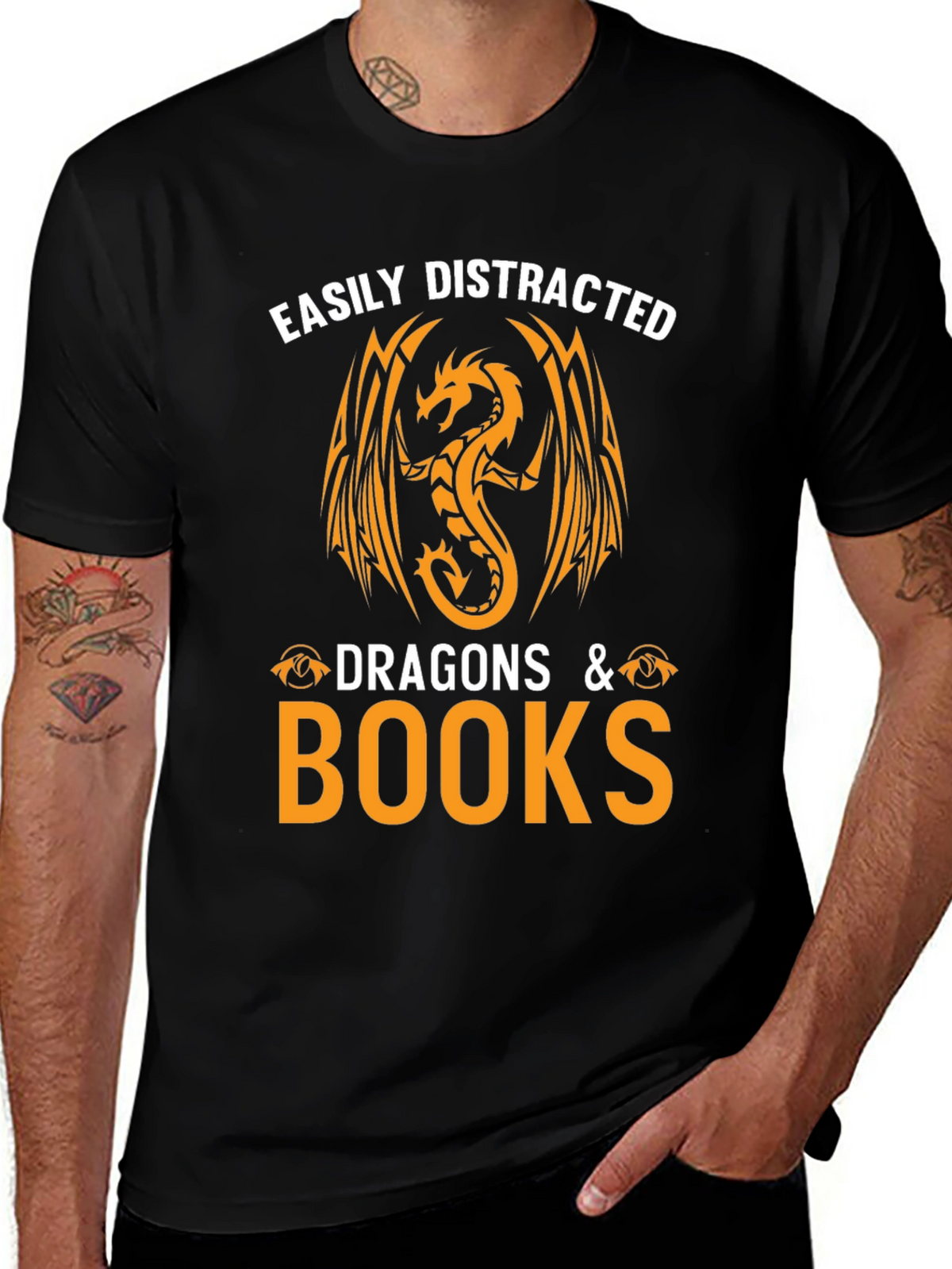 Easily Distracted by Dragons & Books T-Shirt