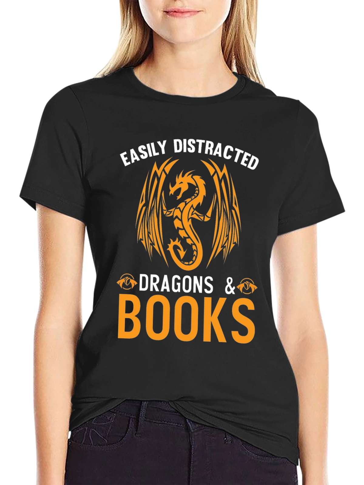 Easily Distracted by Dragons & Books T-Shirt