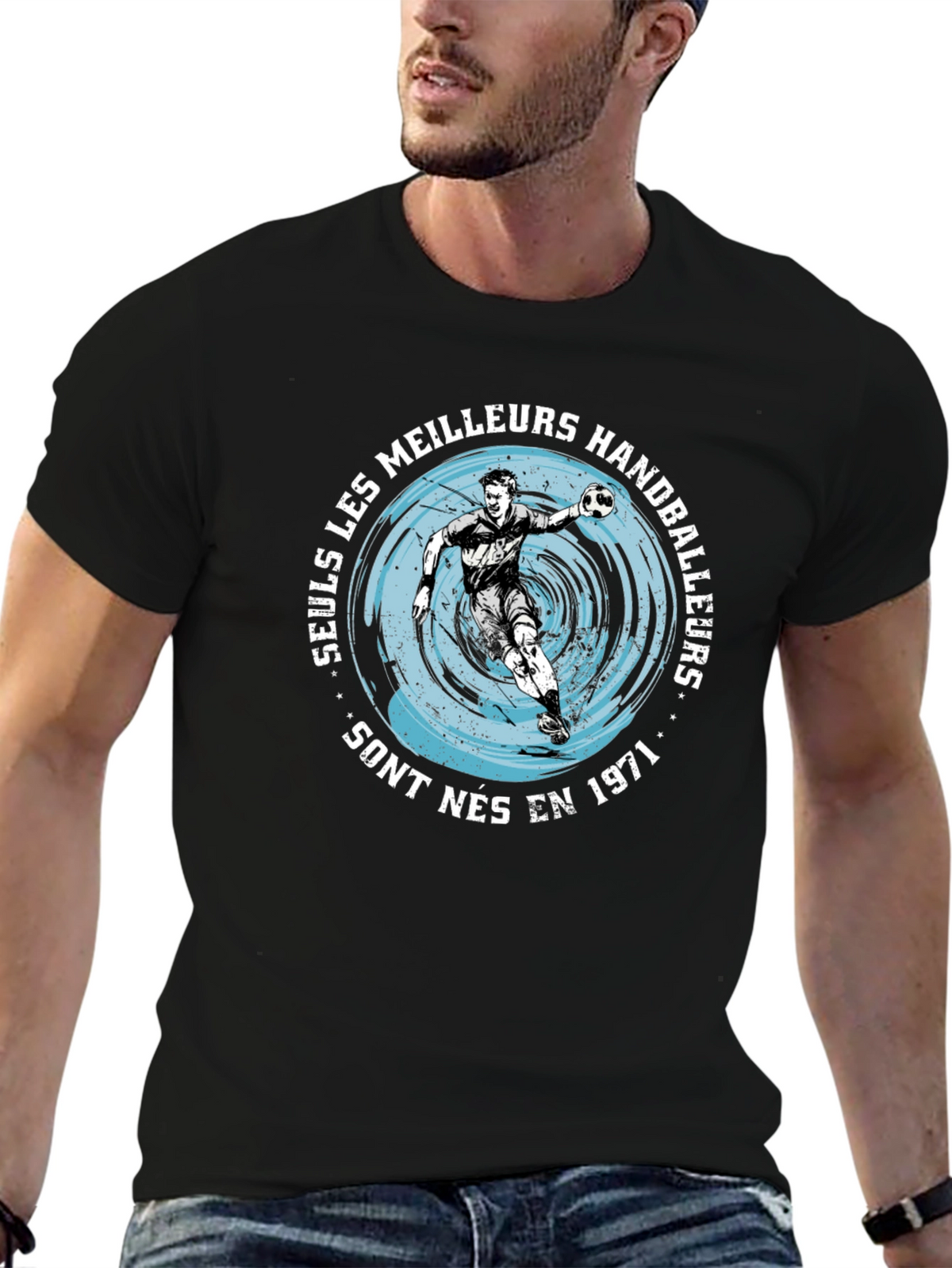 Handball Player Graphic T-Shirt - Born in 1971