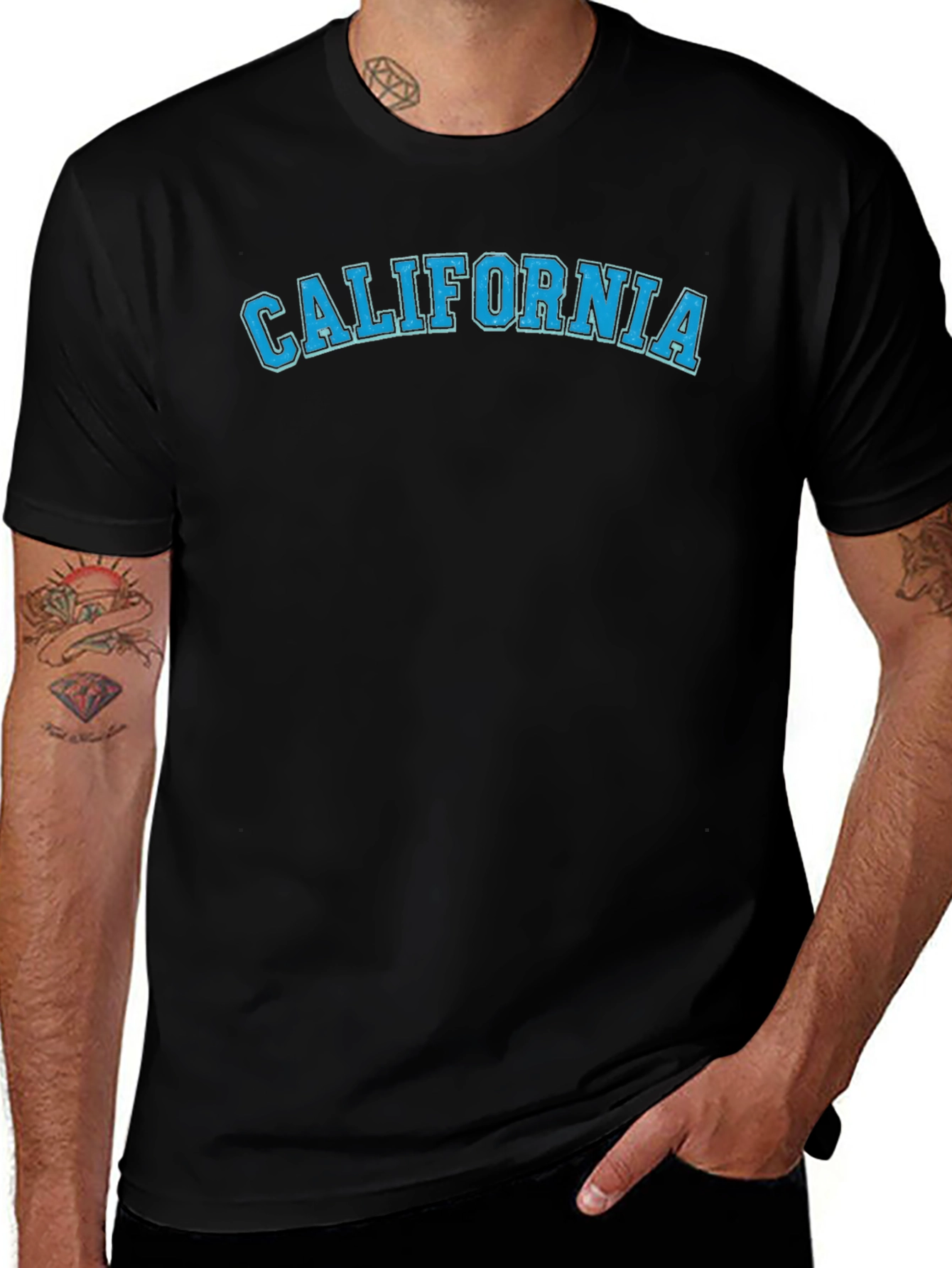 California T-Shirt - Classic Collegiate Style - Black