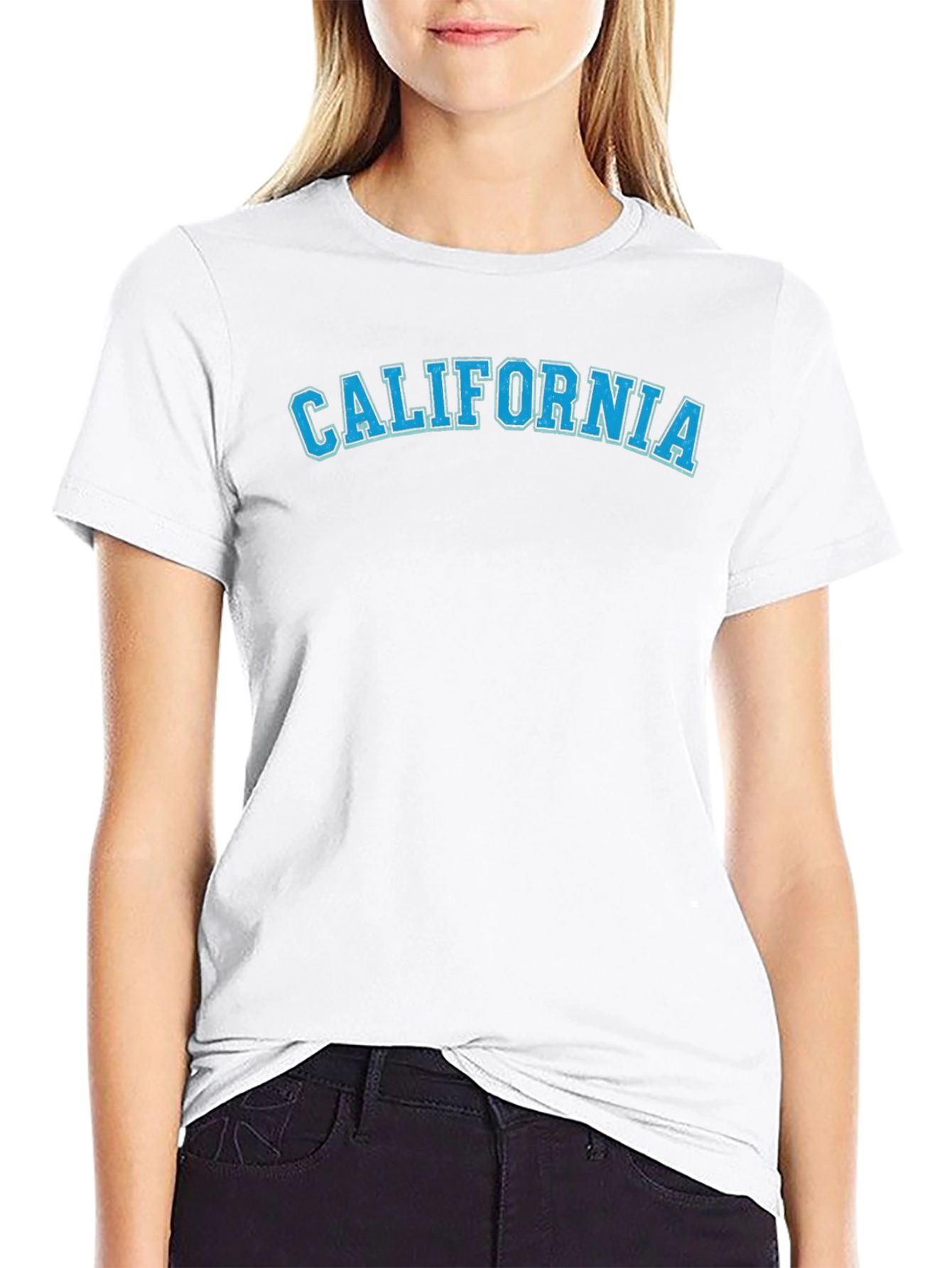 California T-Shirt - Classic Collegiate Style - Black