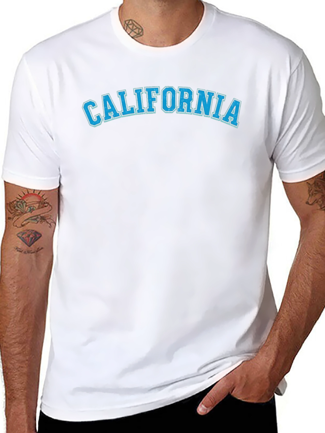 California T-Shirt - Classic Collegiate Style - Black