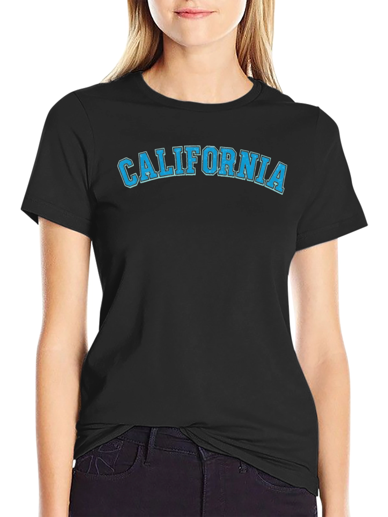 California T-Shirt - Classic Collegiate Style - Black