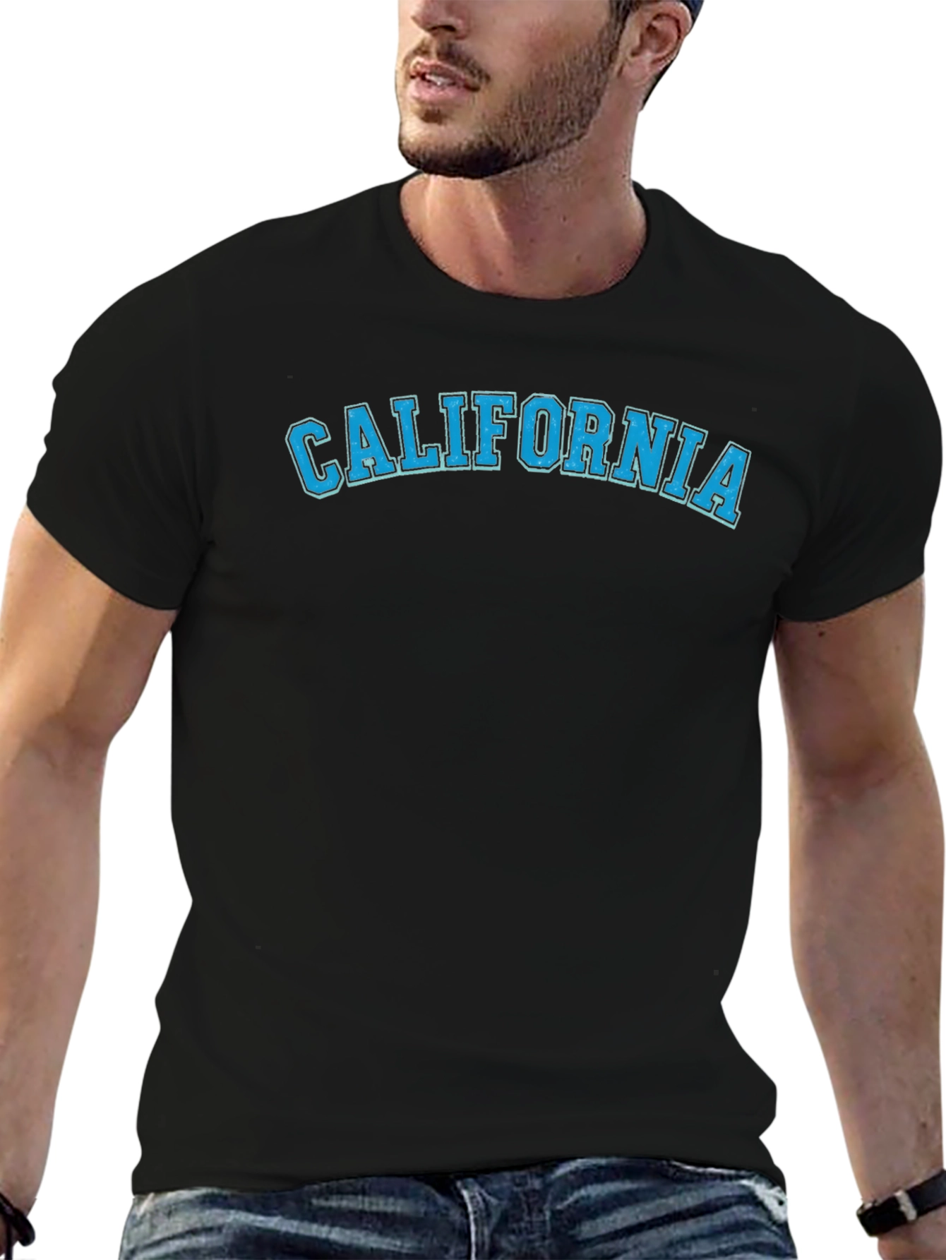 California T-Shirt - Classic Collegiate Style - Black