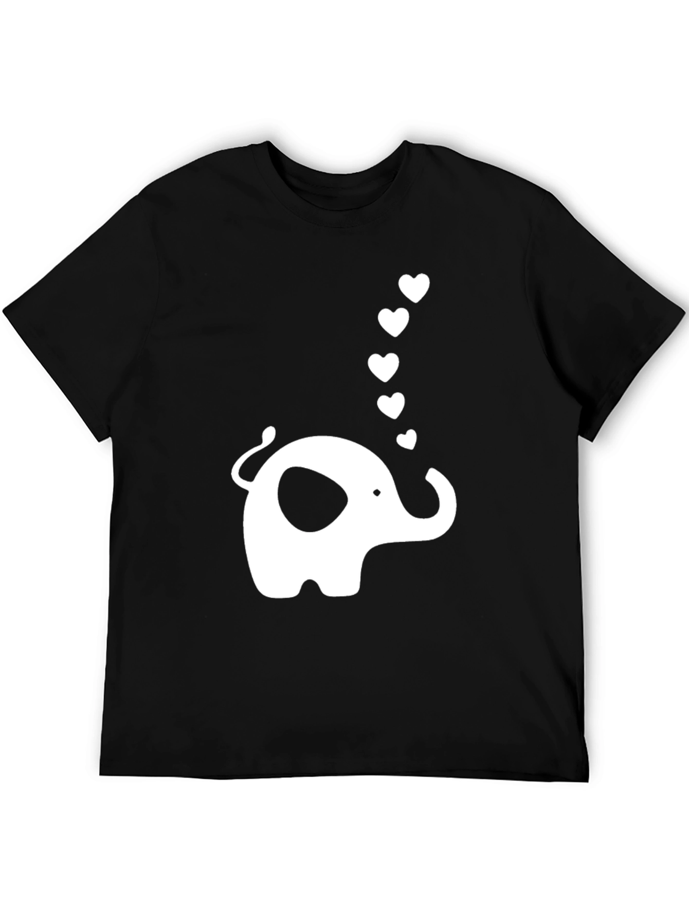 Elephant Love Graphic T-Shirt - Black