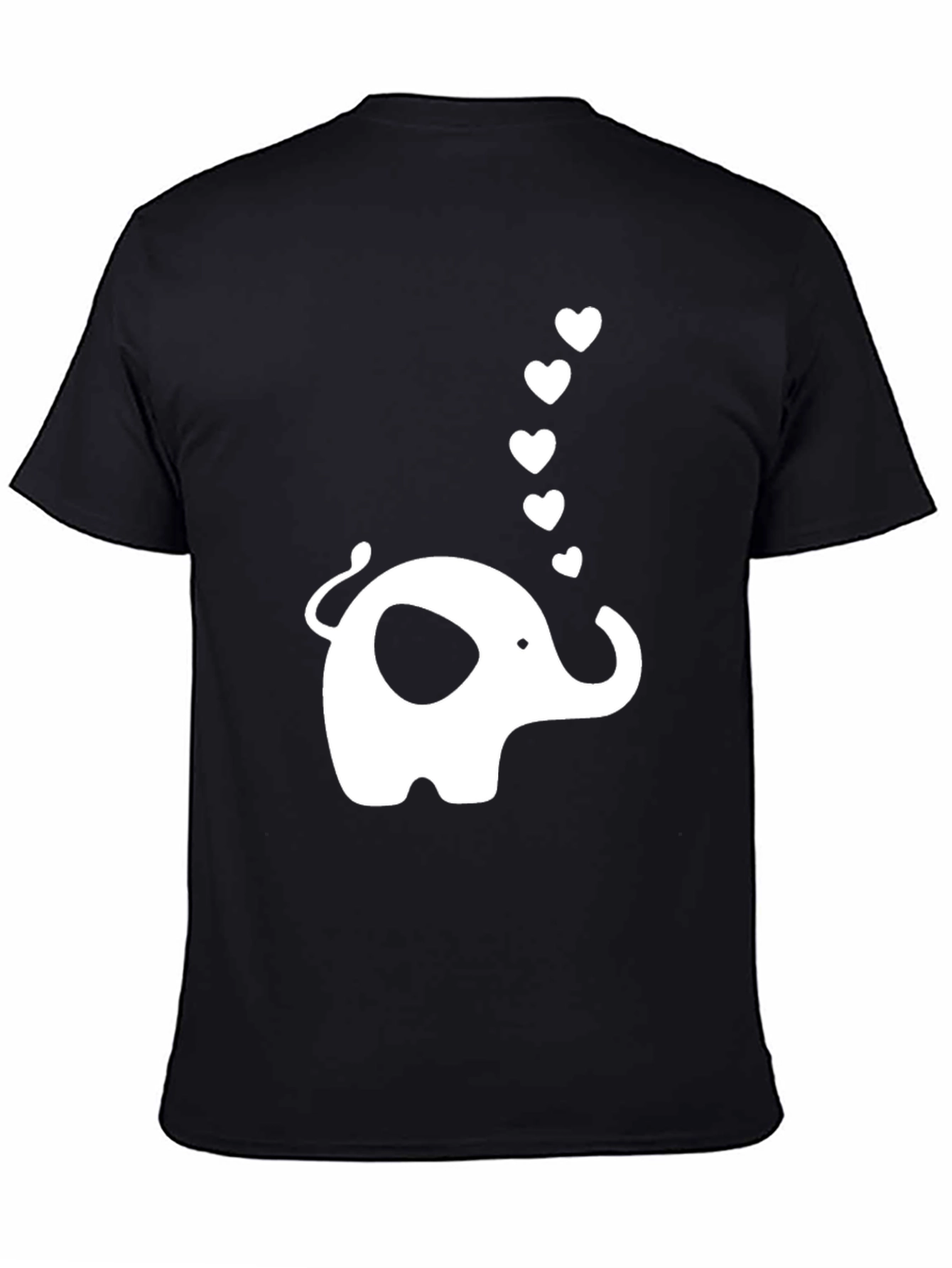 Elephant Love Graphic T-Shirt - Black