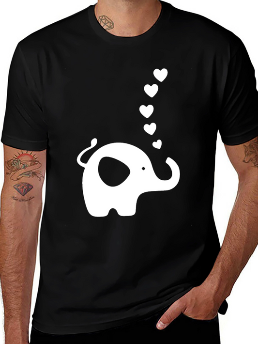 Elephant Love Graphic T-Shirt - Black