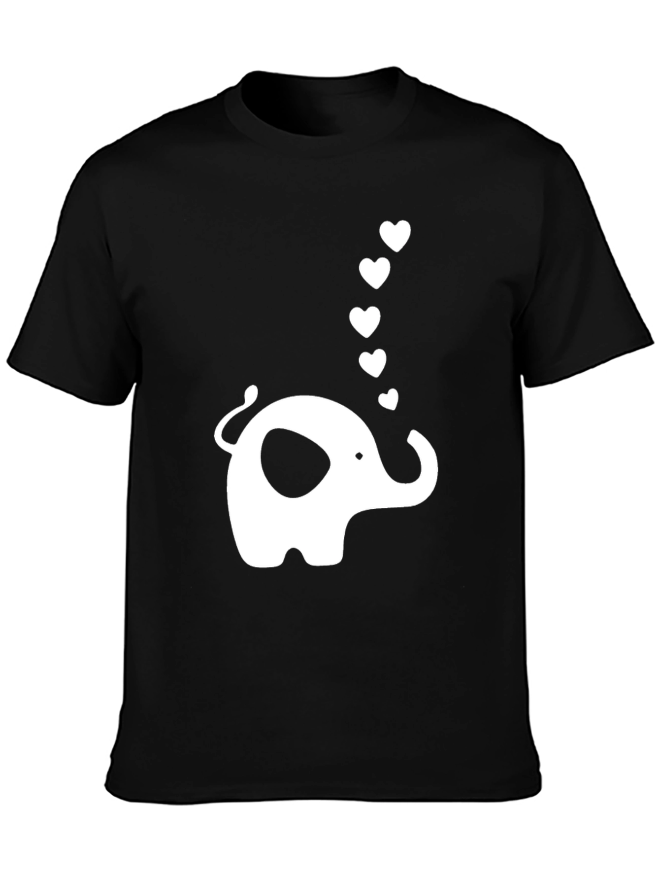 Elephant Love Graphic T-Shirt - Black