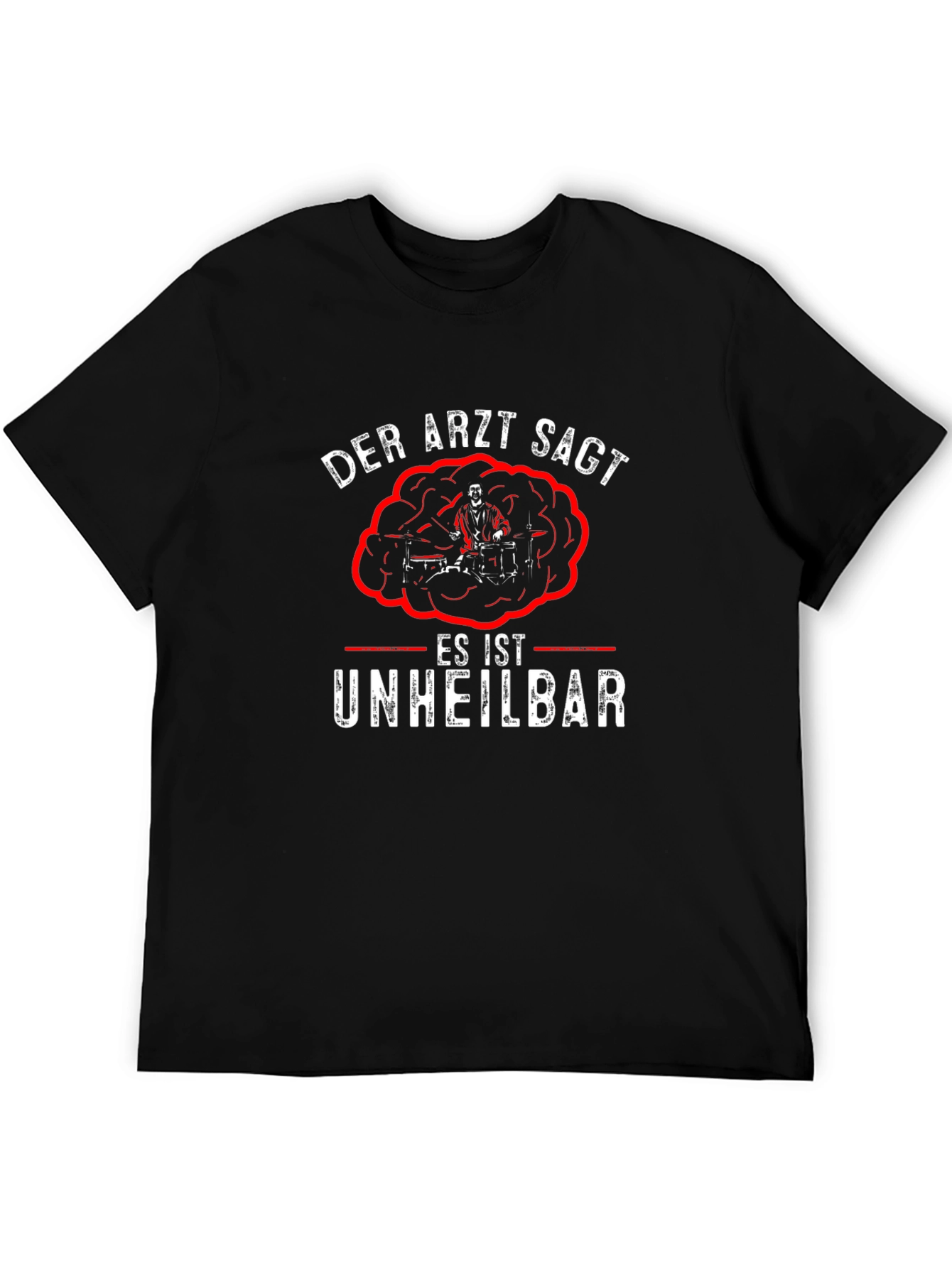 Der Arzt Sagt Drummer T-Shirt - Black Cotton