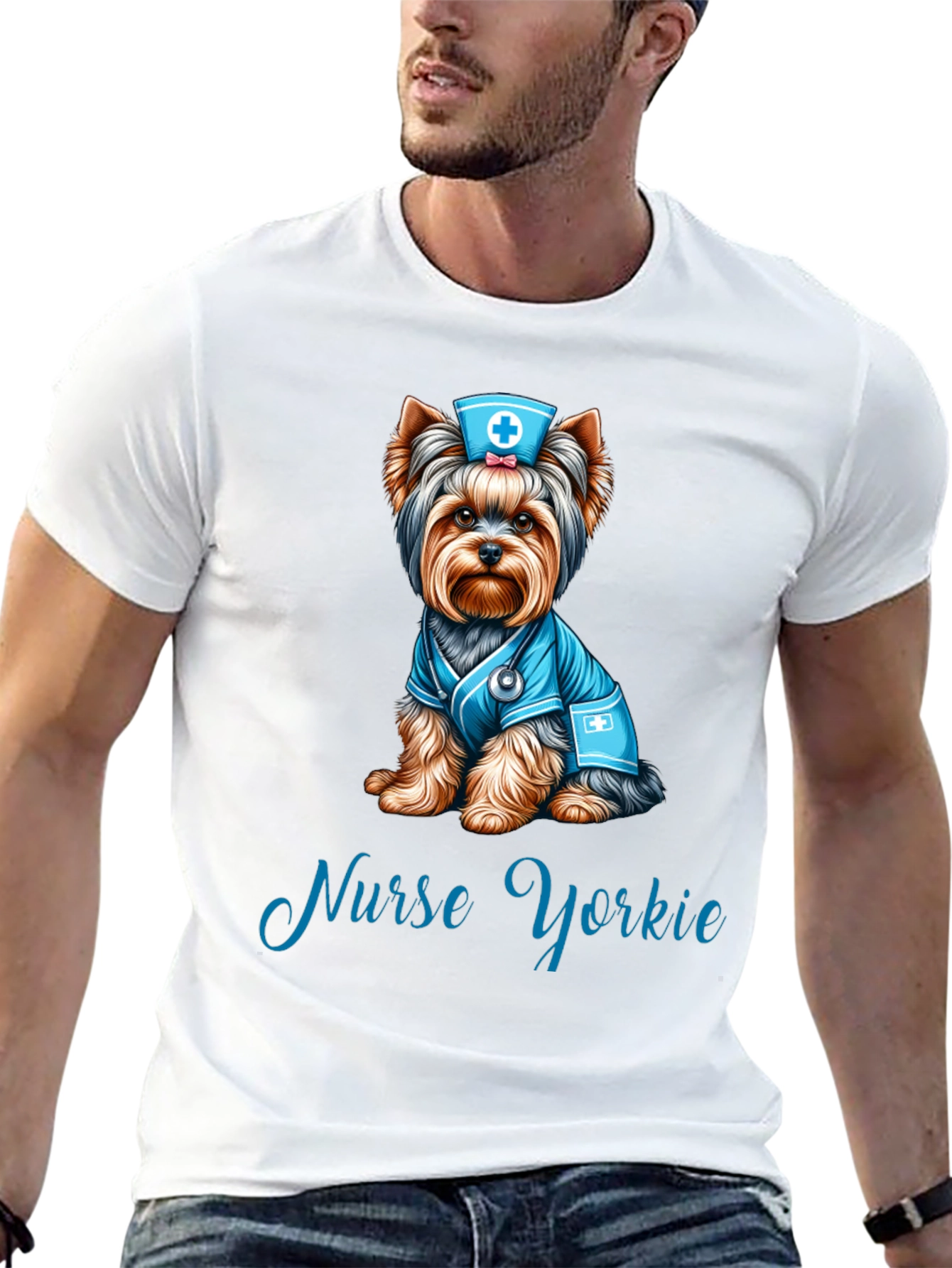 Nurse Yorkie T-Shirt: Adorable Dog Lover Tee