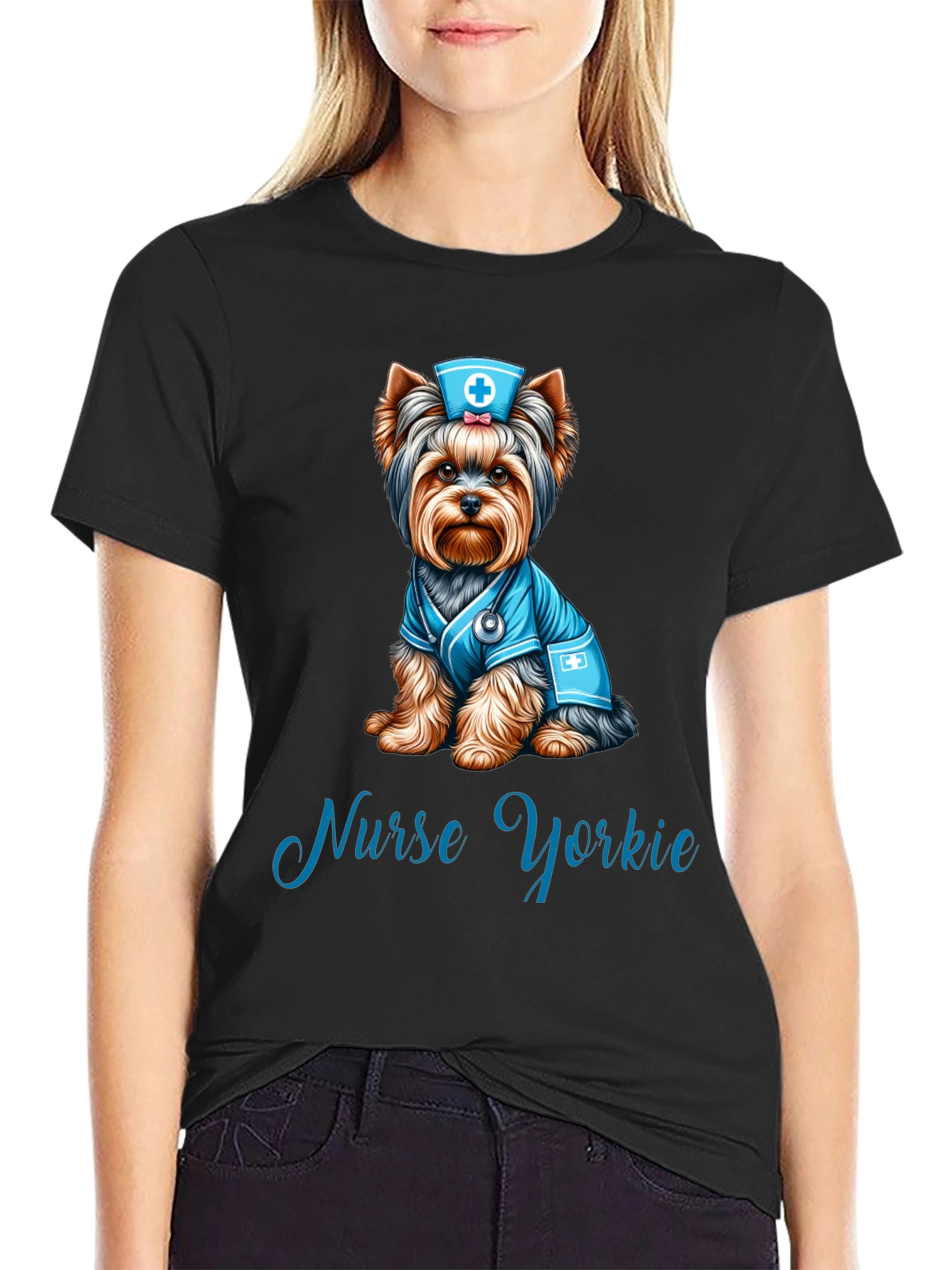 Nurse Yorkie T-Shirt: Adorable Dog Lover Tee