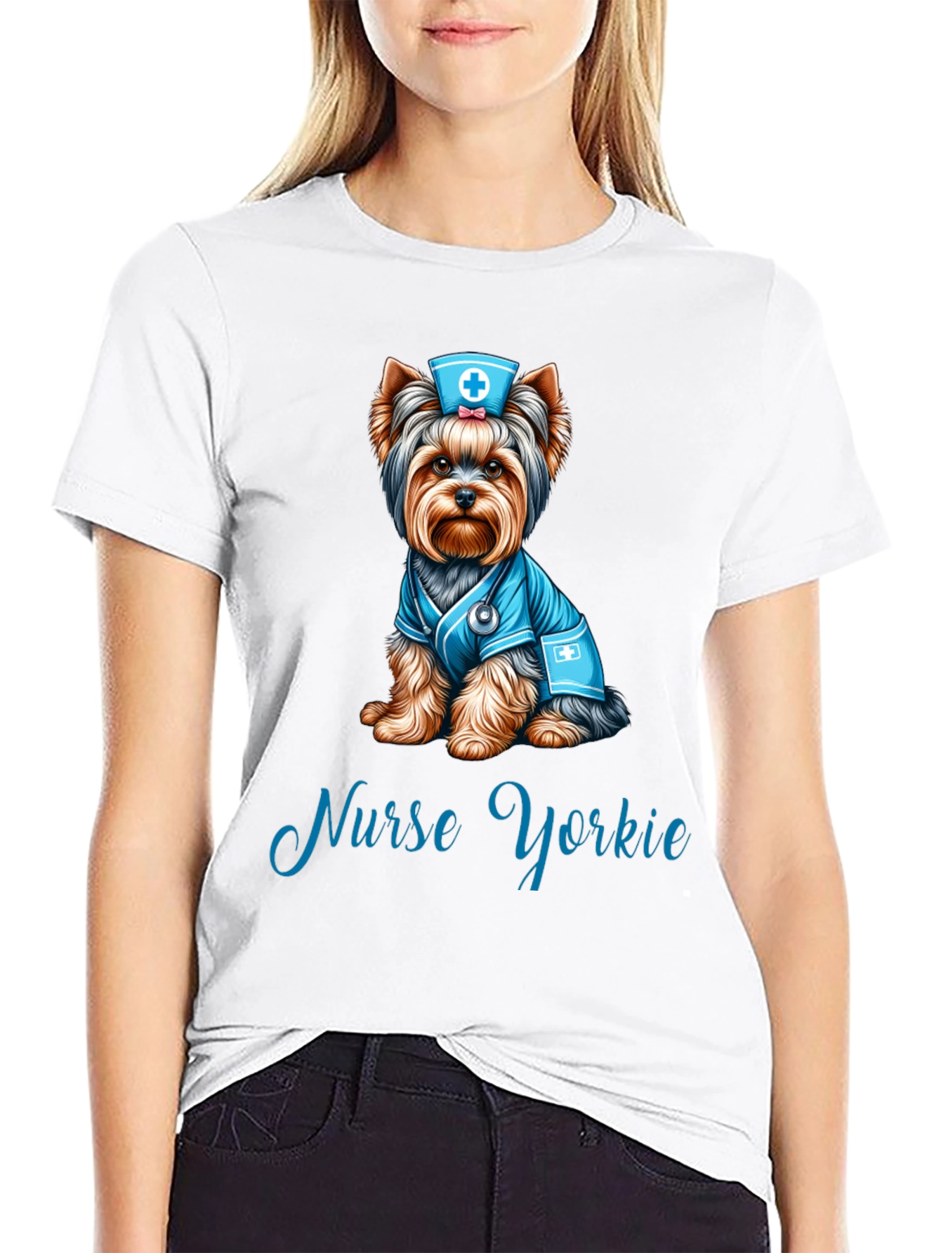 Nurse Yorkie T-Shirt: Adorable Dog Lover Tee