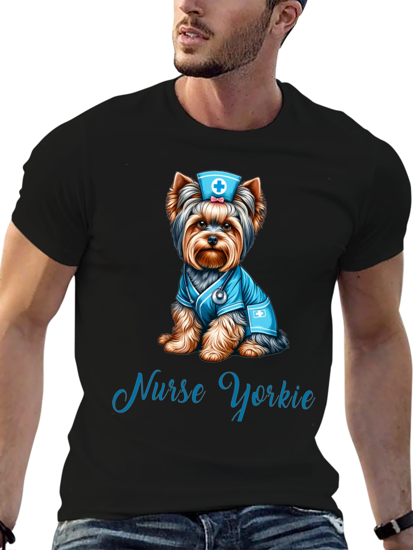 Nurse Yorkie T-Shirt: Adorable Dog Lover Tee