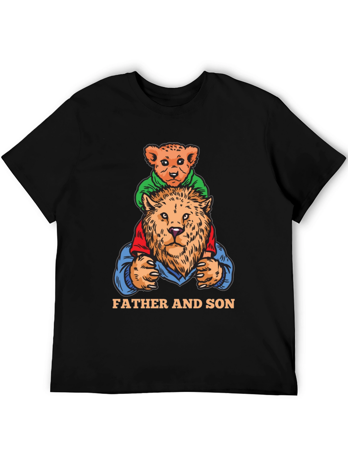 Father and Son Lion Graphic Tee