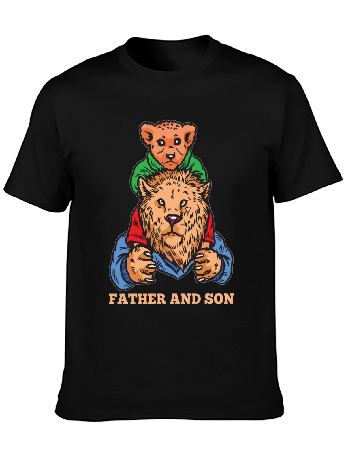 Father and Son Lion Graphic Tee