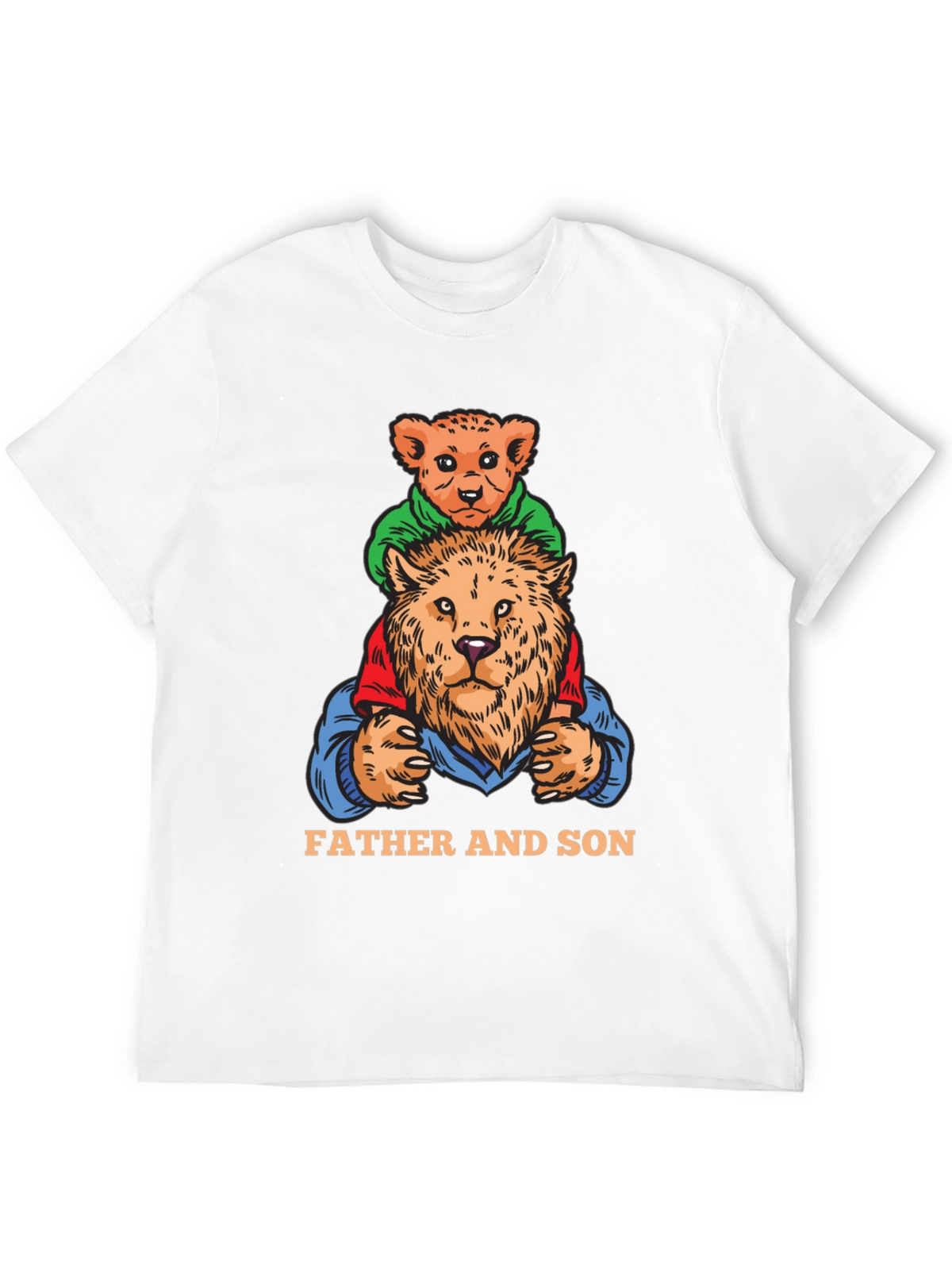 Father and Son Lion Graphic Tee