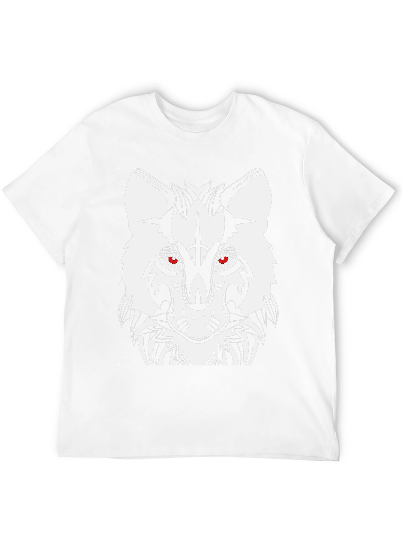 Tribal Wolf Graphic T-Shirt - Black