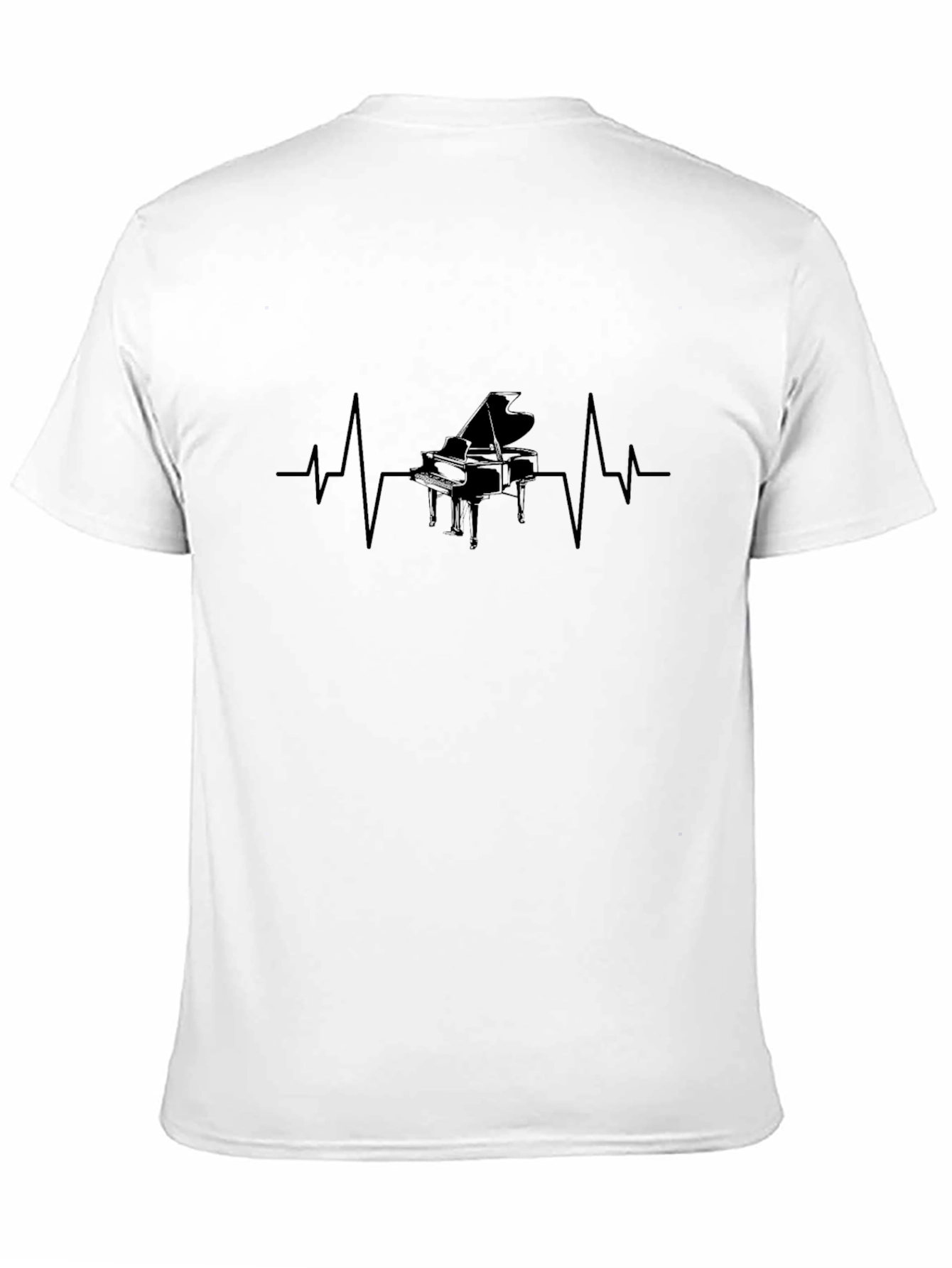 Piano Heartbeat Graphic Tee - Music Lover T-Shirt