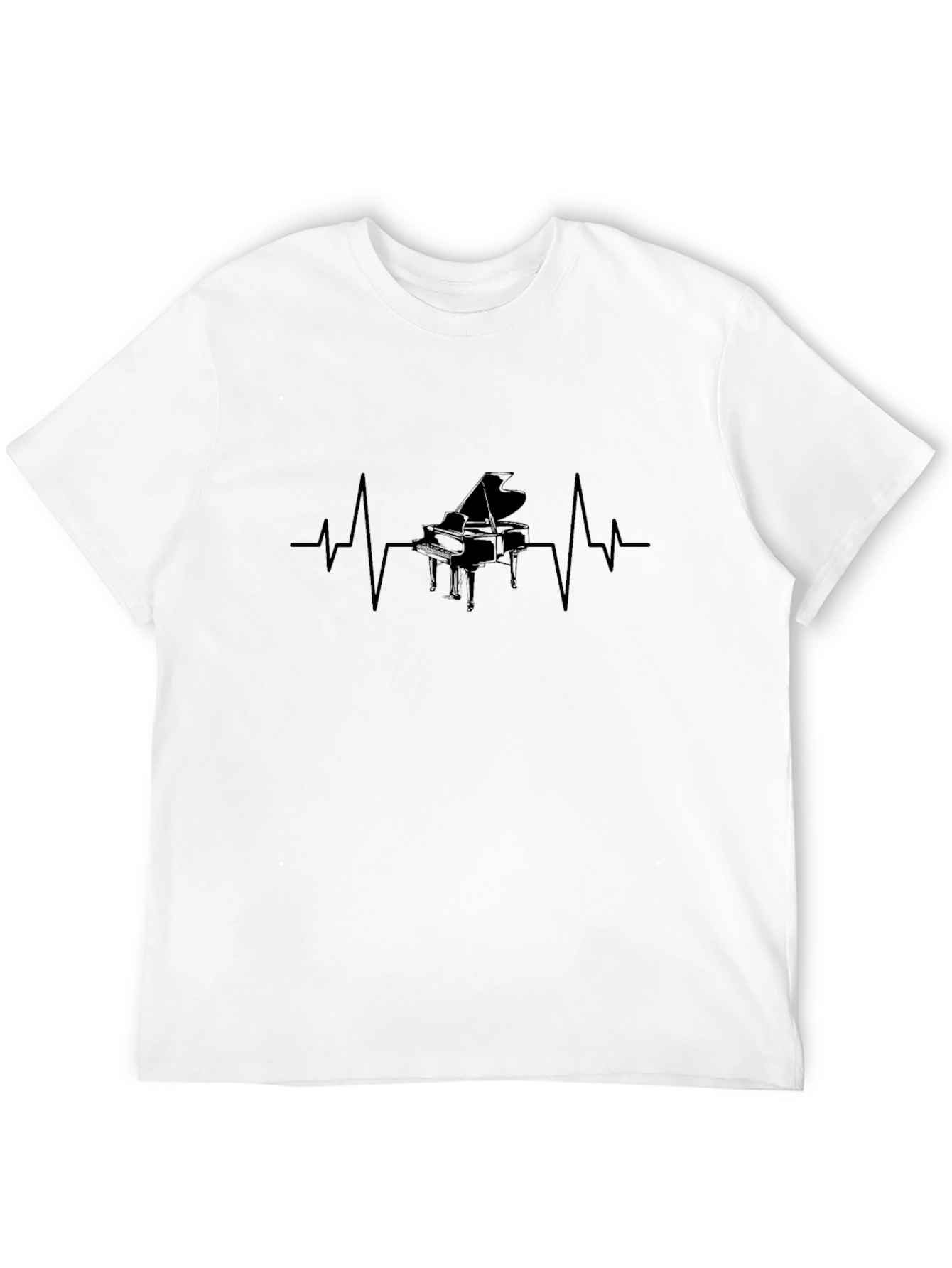 Piano Heartbeat Graphic Tee - Music Lover T-Shirt