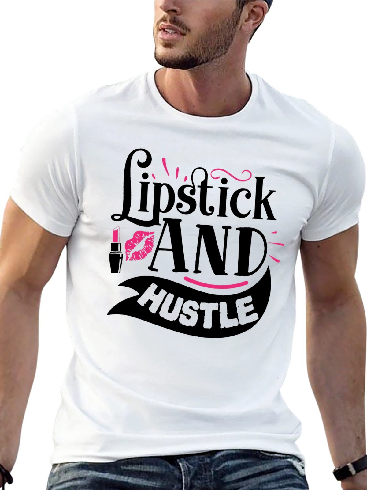 Lipstick and Hustle Graphic T-Shirt