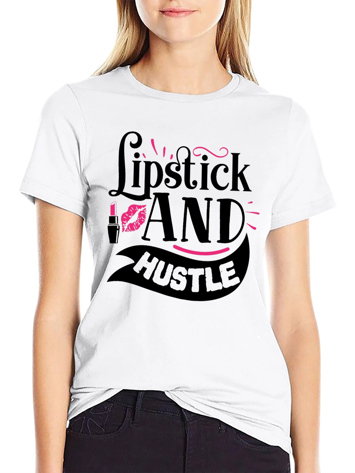 Lipstick and Hustle Graphic T-Shirt