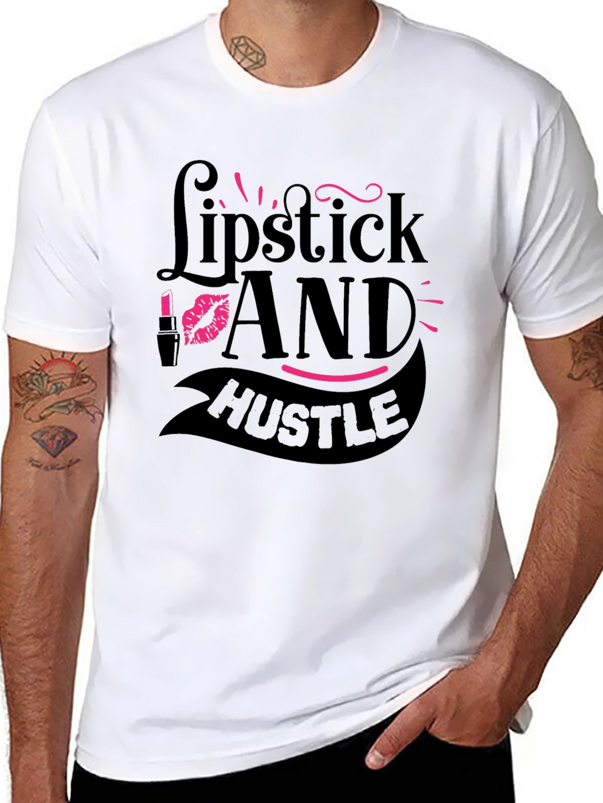 Lipstick and Hustle Graphic T-Shirt