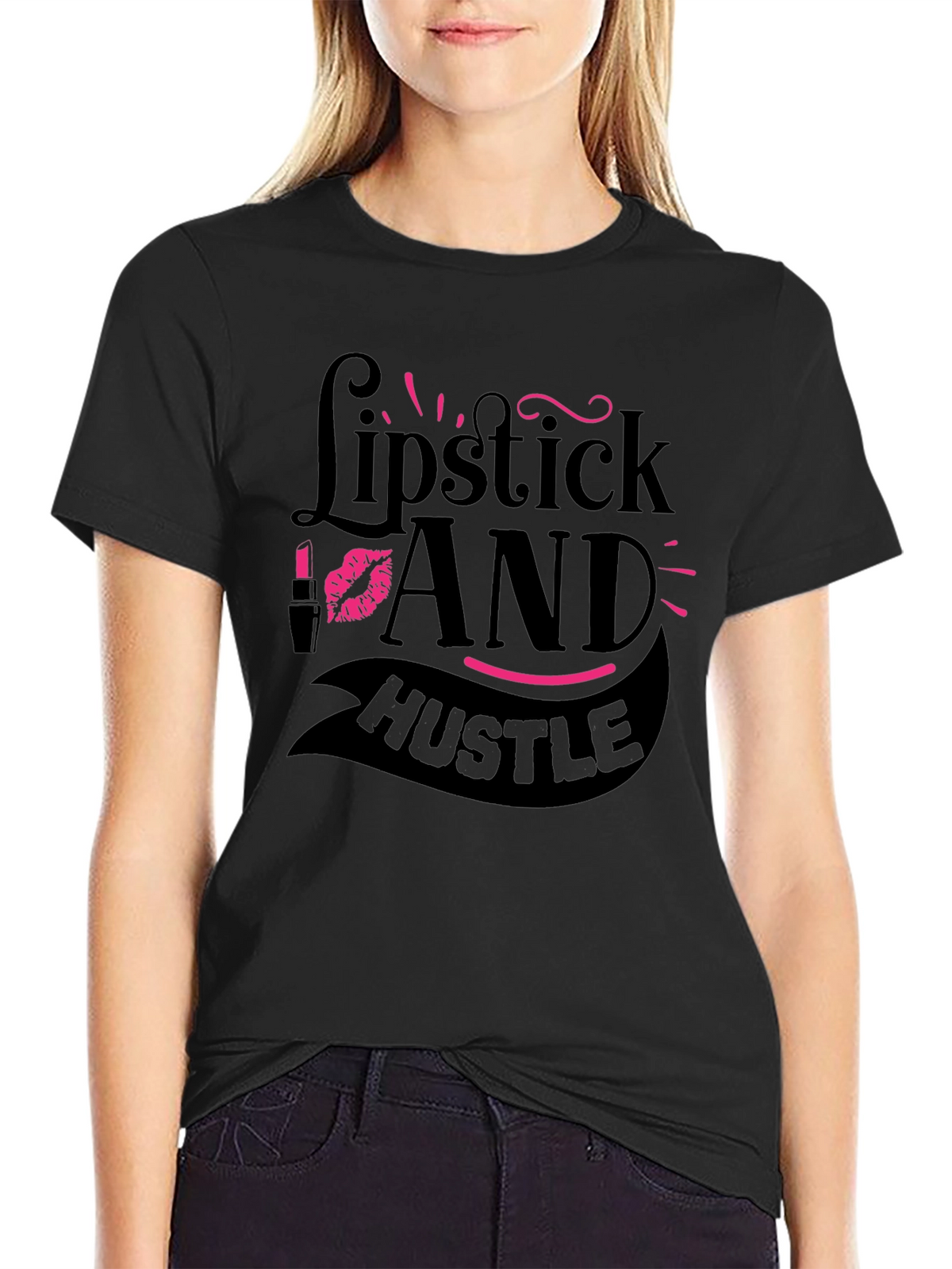 Lipstick and Hustle Graphic T-Shirt