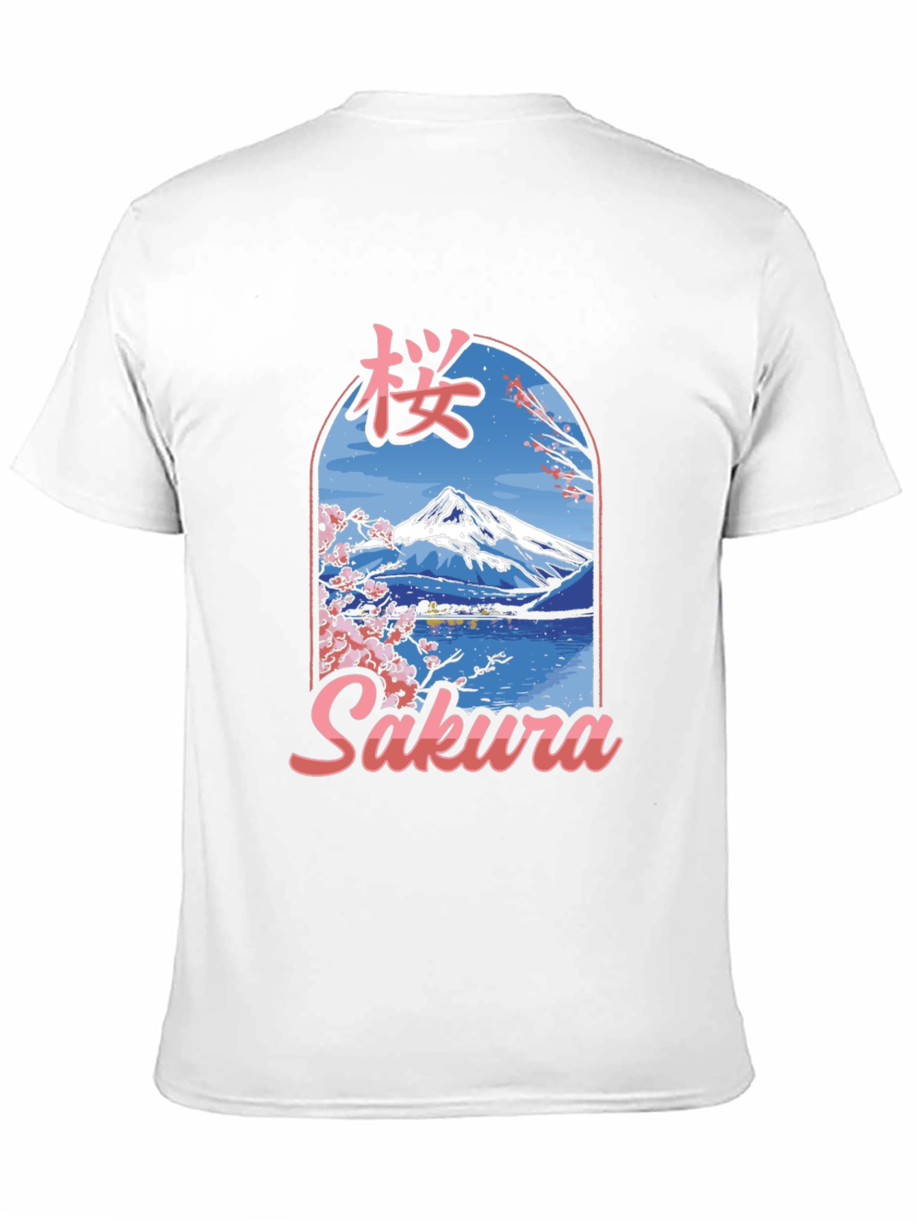 Sakura Mountain Graphic Tee - Black Cotton Blend