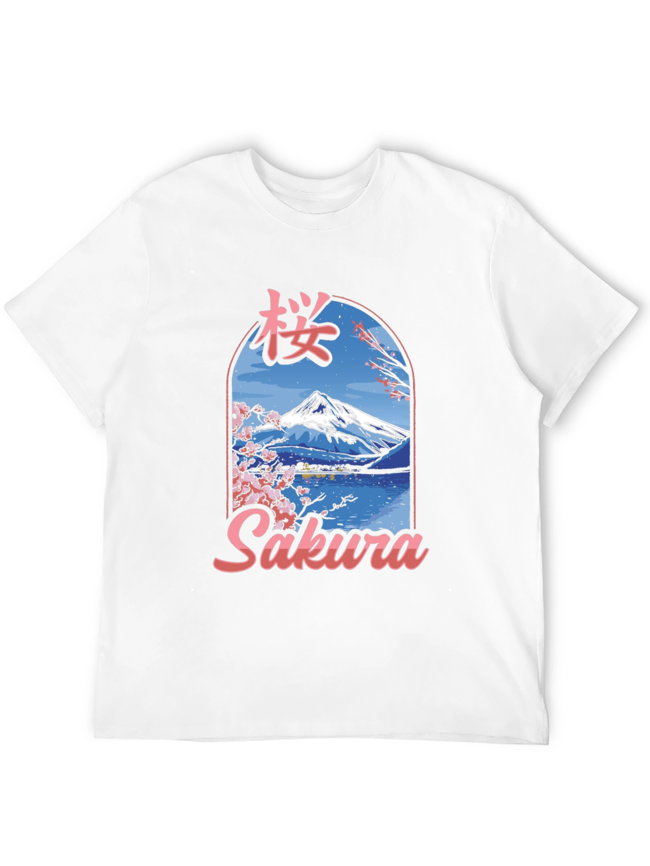 Sakura Mountain Graphic Tee - Black Cotton Blend