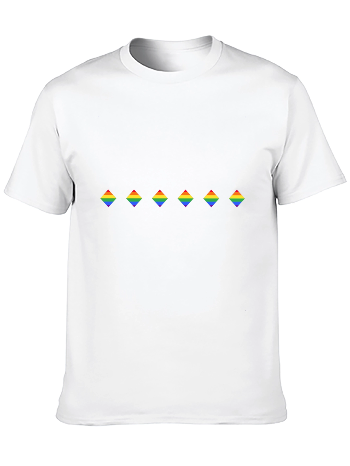 Rainbow Diamond Pattern Black Tee - Pride Apparel