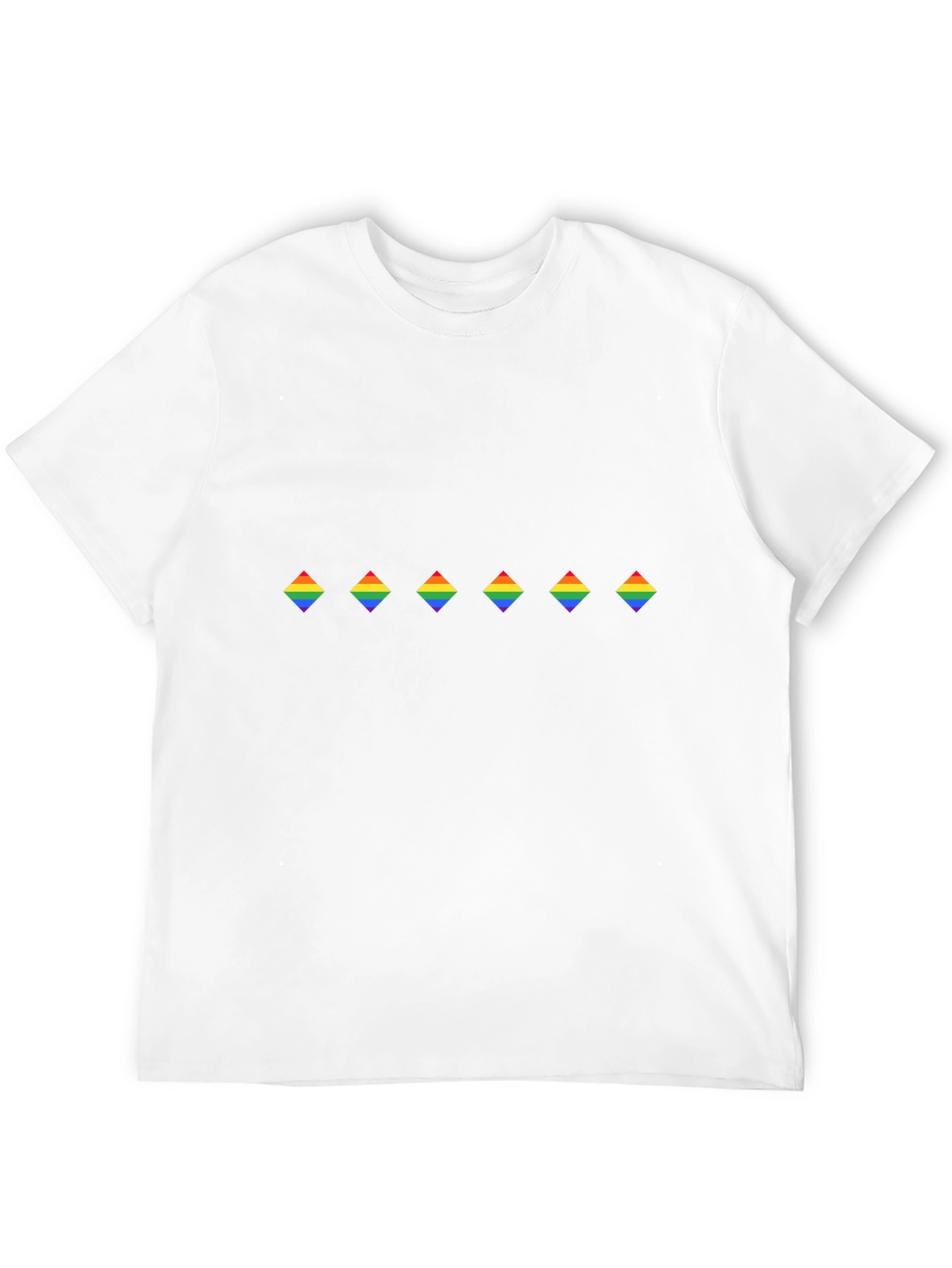 Rainbow Diamond Pattern Black Tee - Pride Apparel