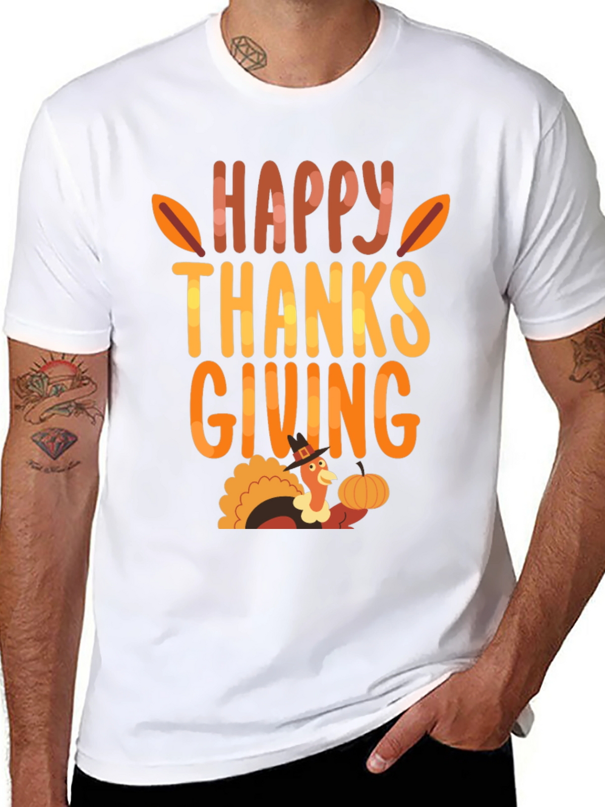Happy Thanksgiving Turkey Graphic T-Shirt